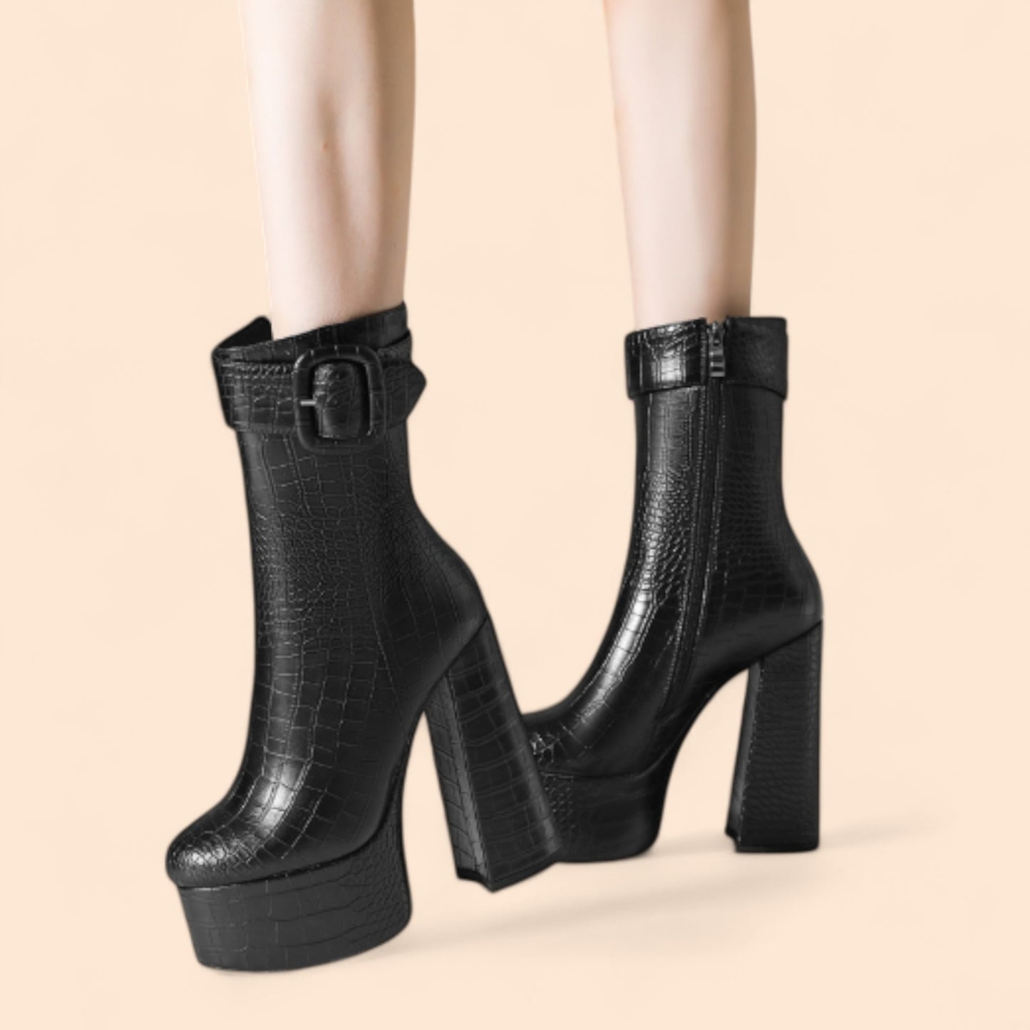 Botines Negros Plataforma Reina Salvaje