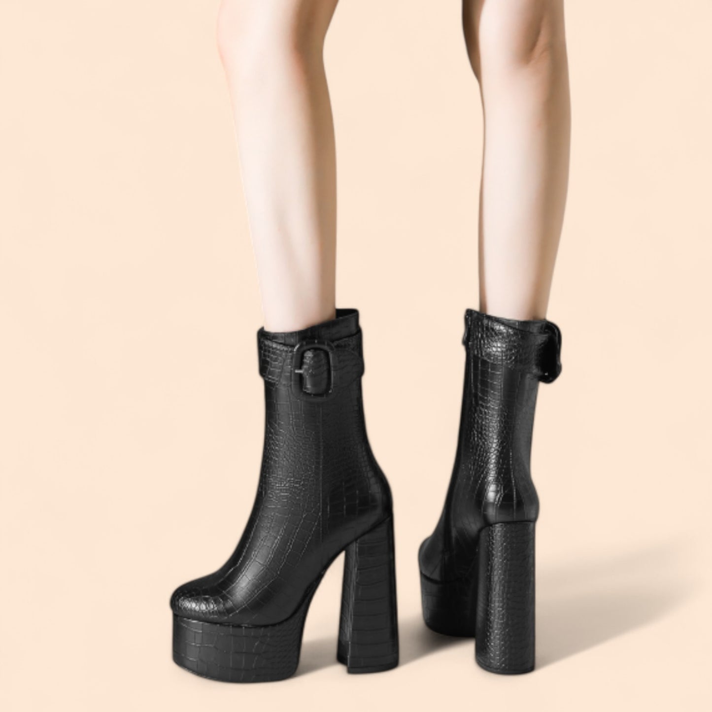 Botines Negros Plataforma Reina Salvaje