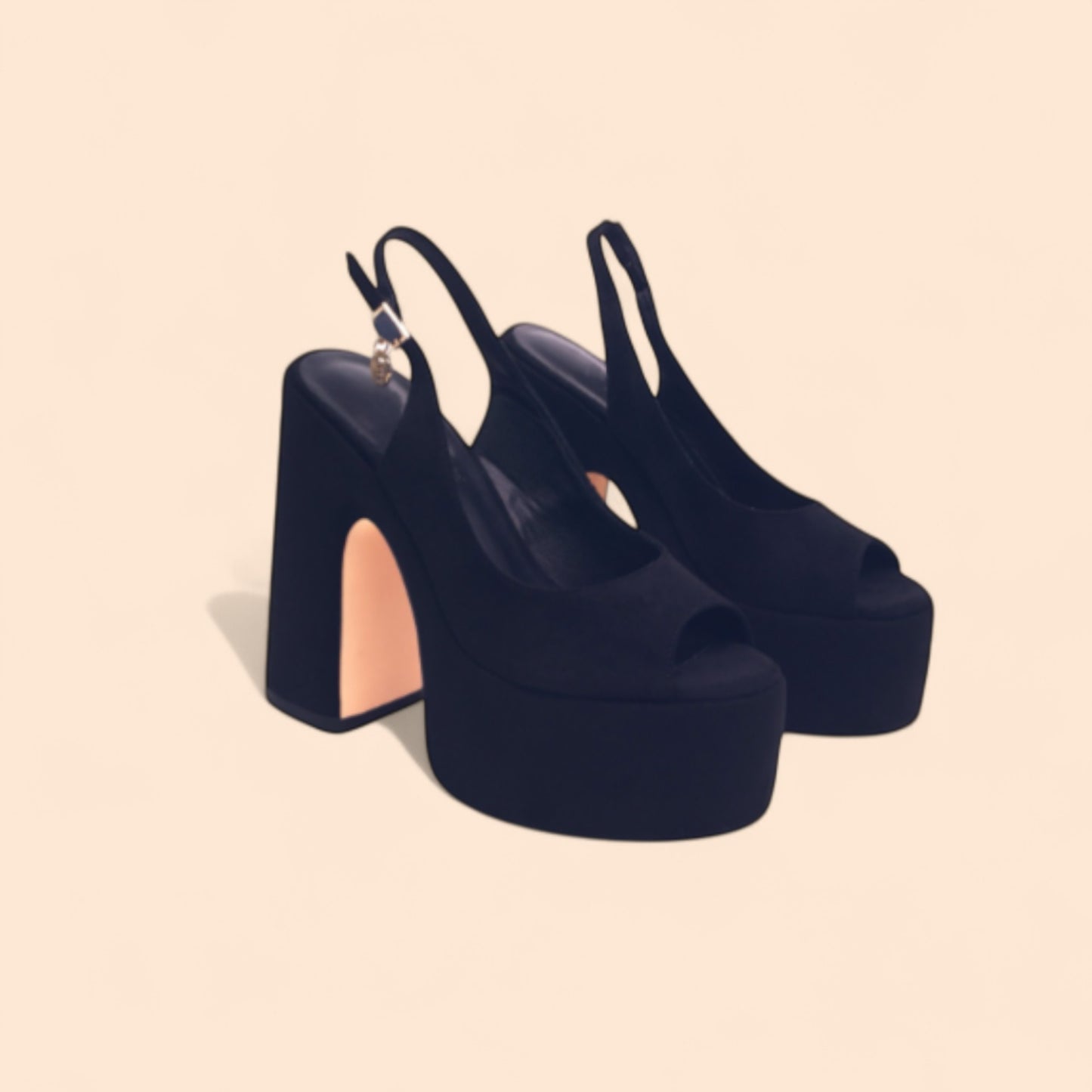 Sandalias Negras Plataforma Alzada
