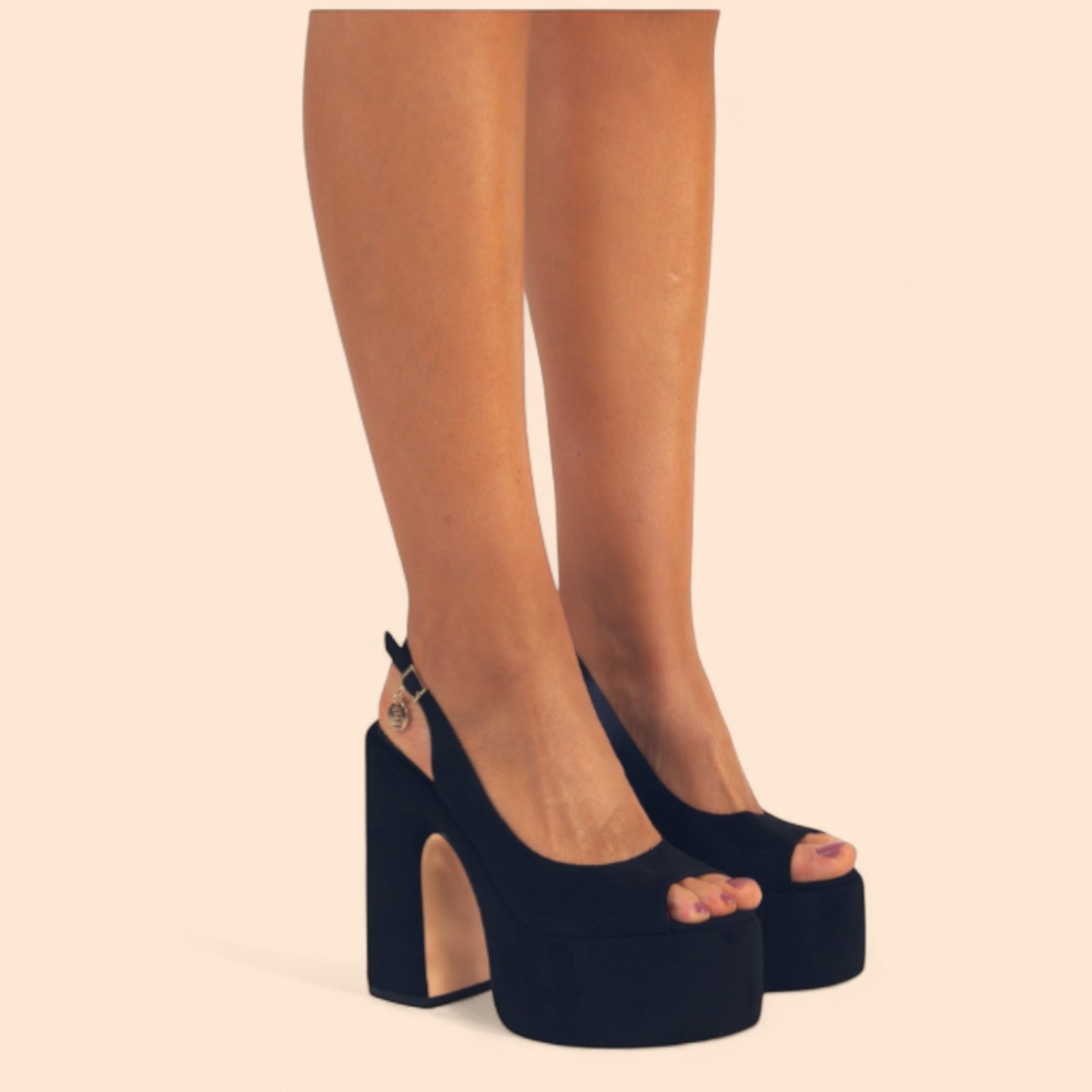 Sandalias Negras Plataforma Alzada