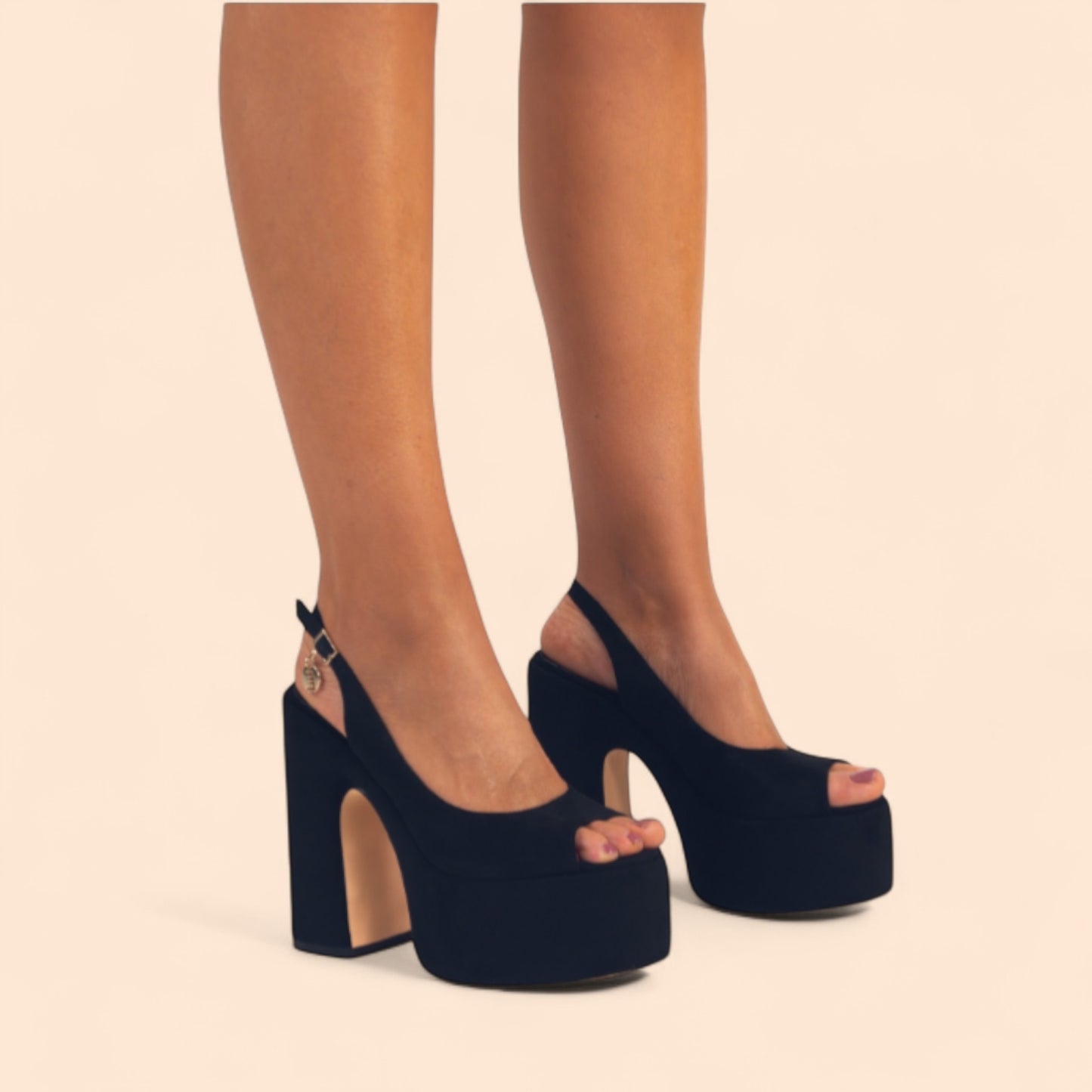 Sandalias Negras Plataforma Alzada
