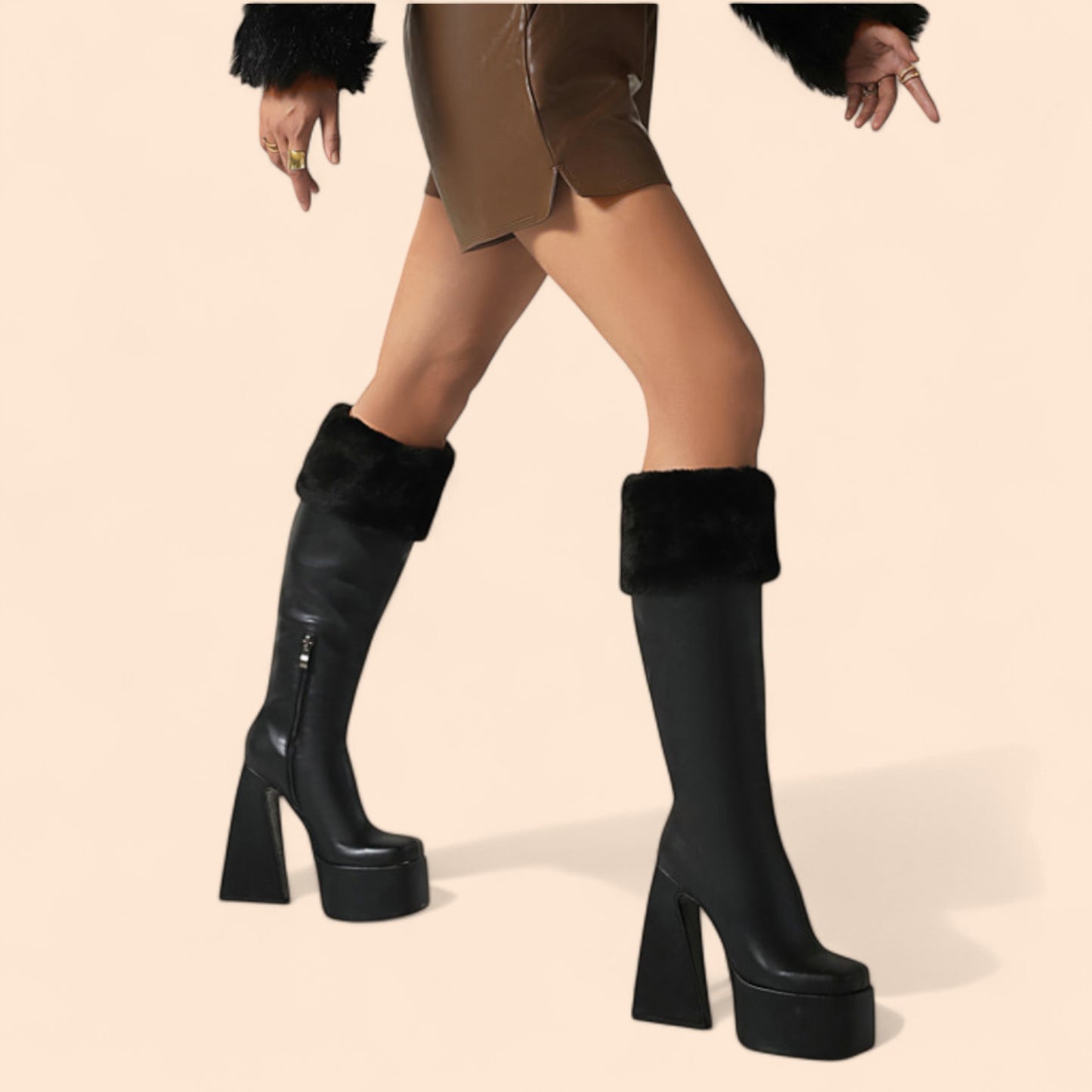 Botas Negras Plataforma Valentina