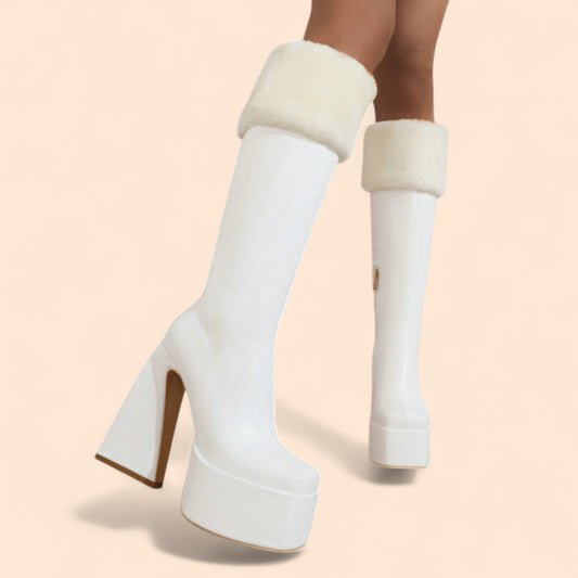 Botas Blancas Plataforma Valentina