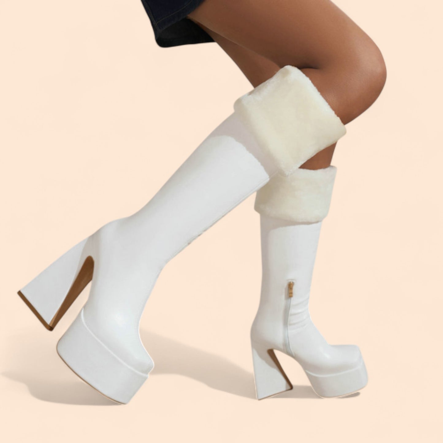 Botas Blancas Plataforma Valentina