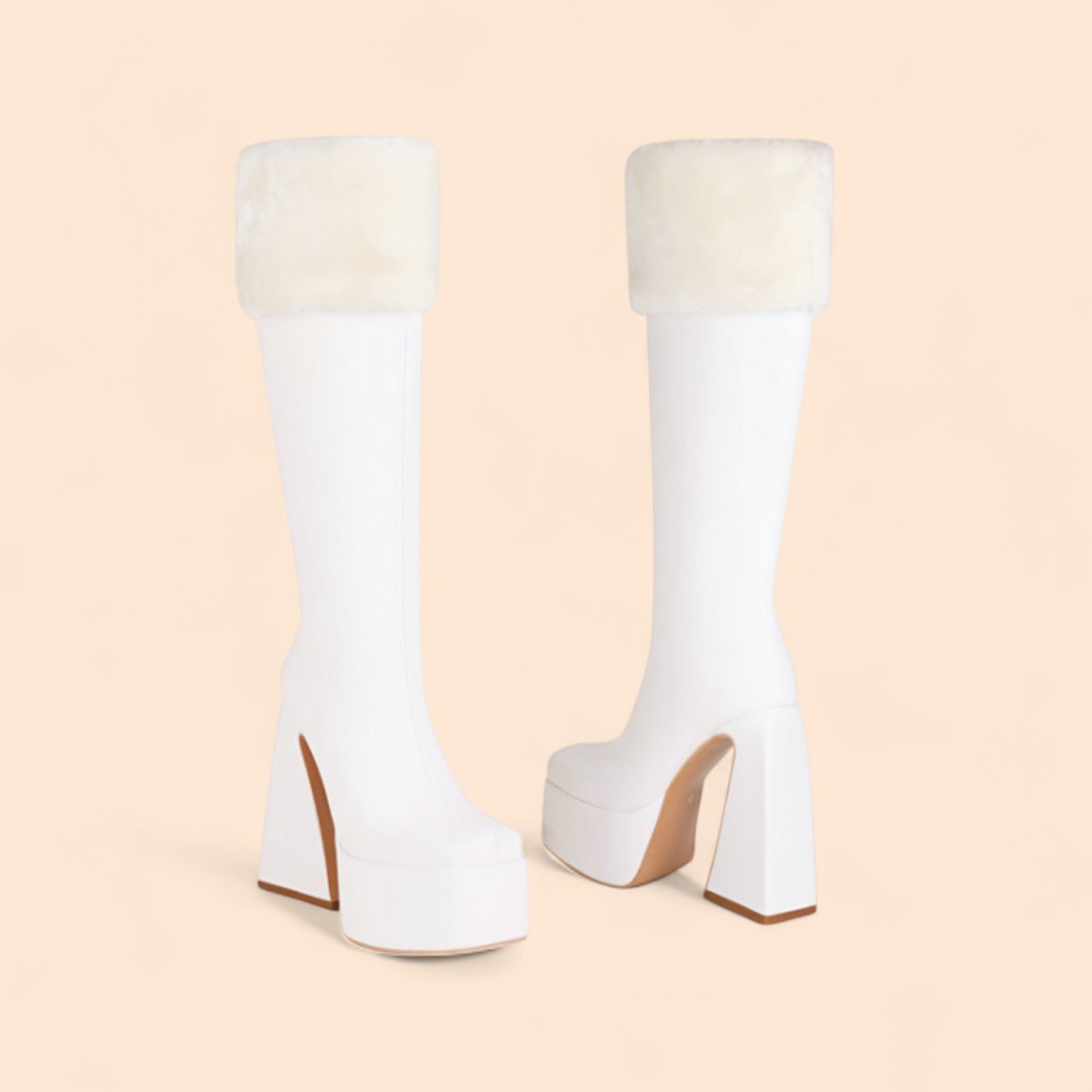 Botas Blancas Plataforma Valentina