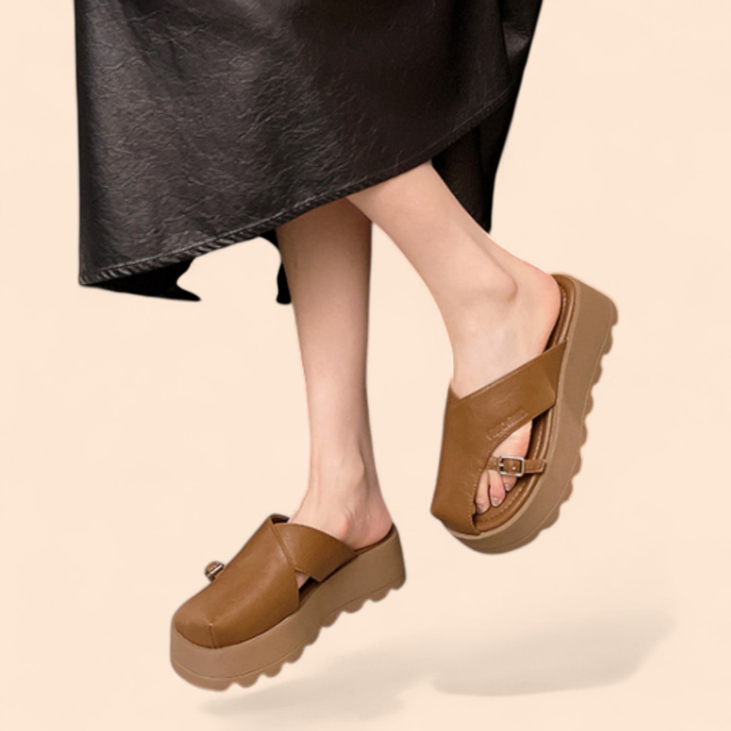 Sandalias Marrones Plataforma Amura