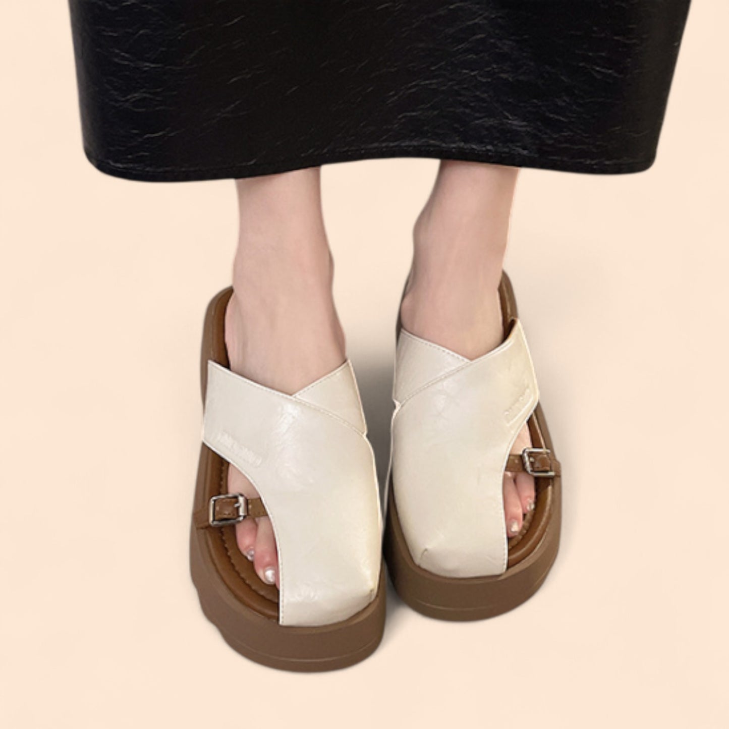 Sandalias Blancas Plataforma Amura