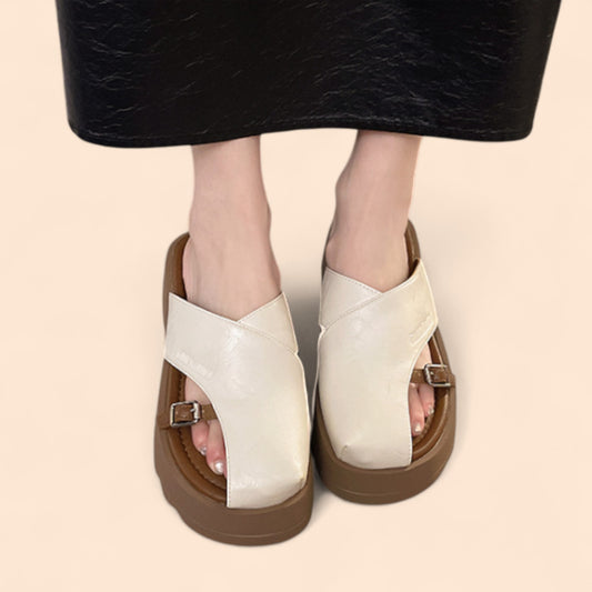 Sandalias Blancas Plataforma Amura