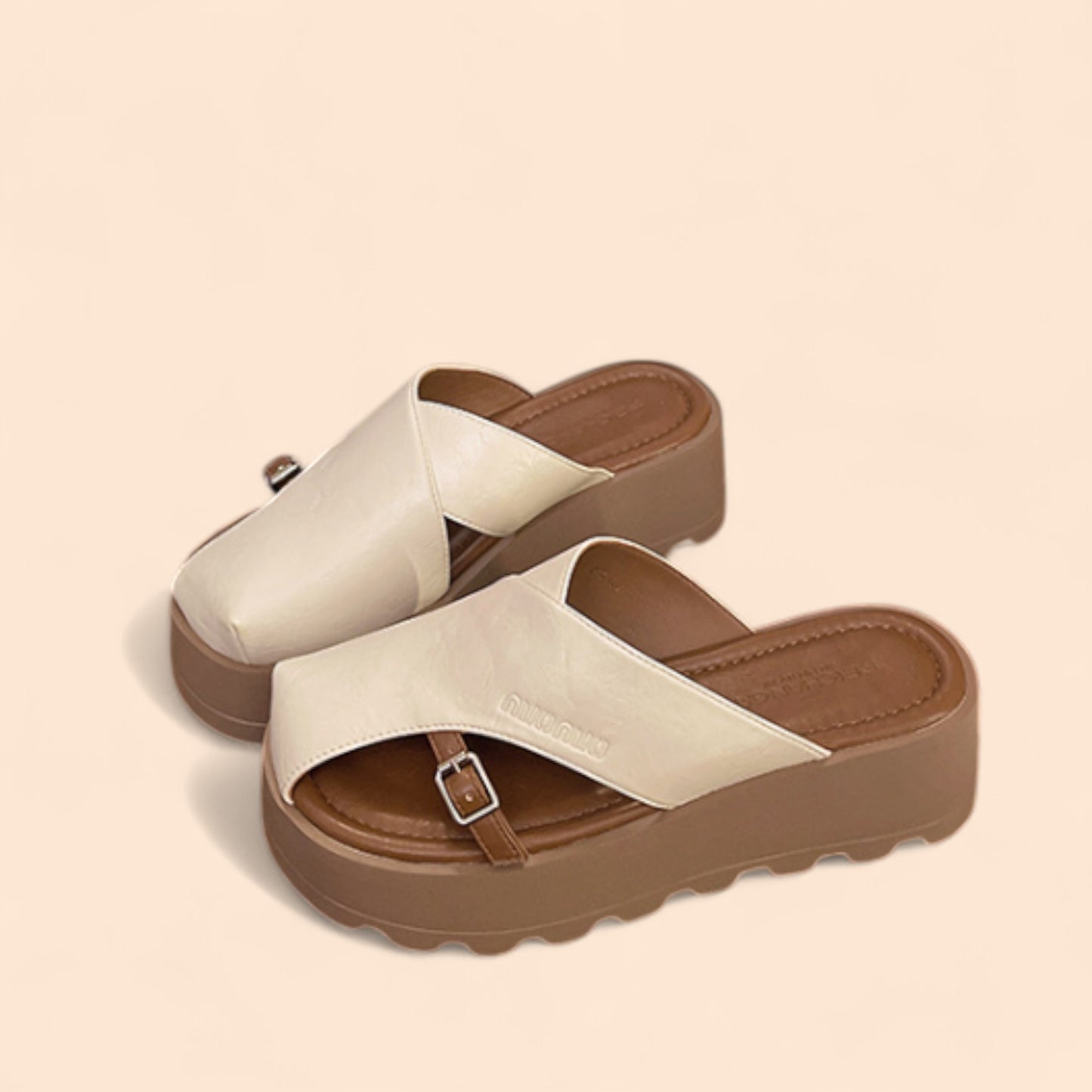 Sandalias Blancas Plataforma Amura