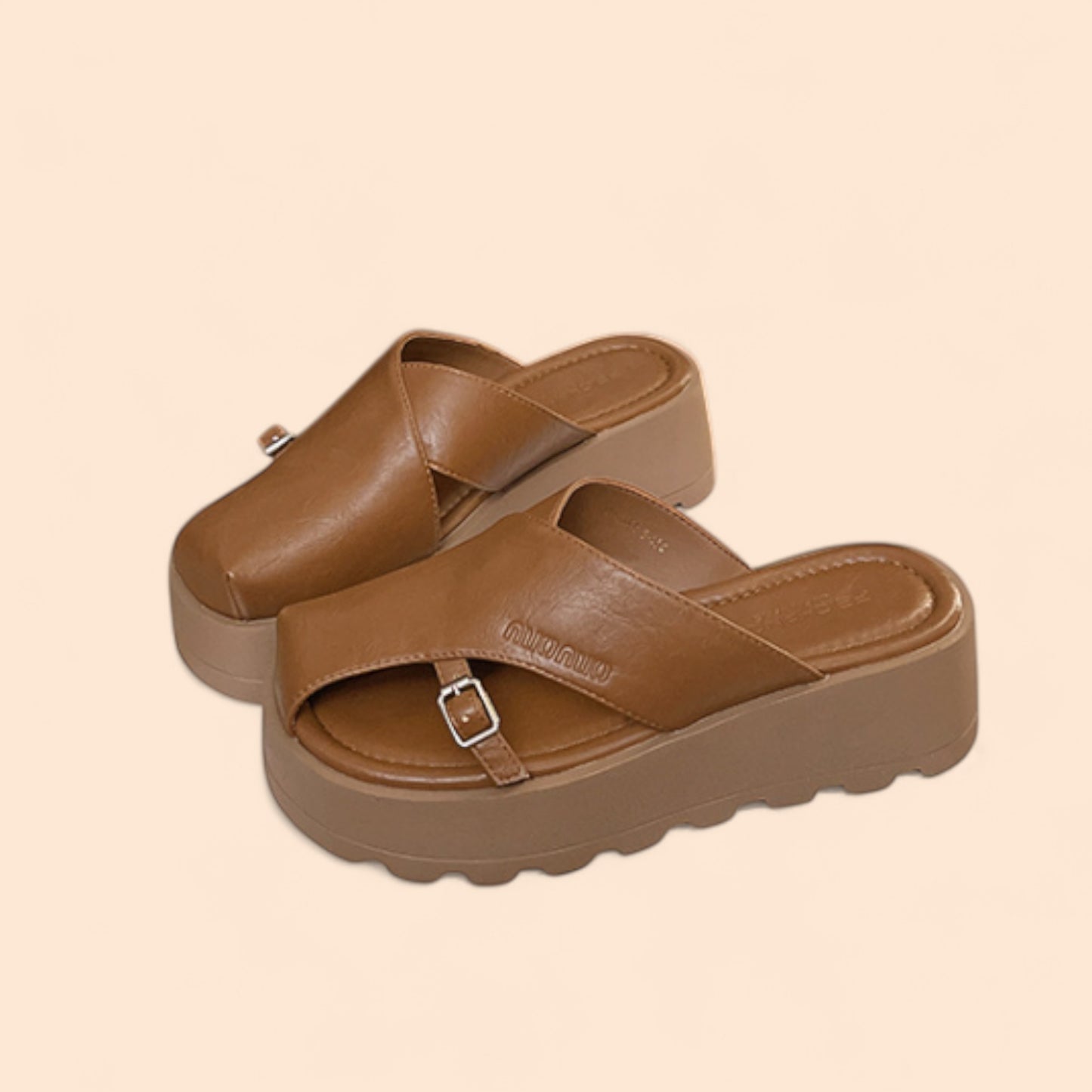 Sandalias Marrones Plataforma Amura