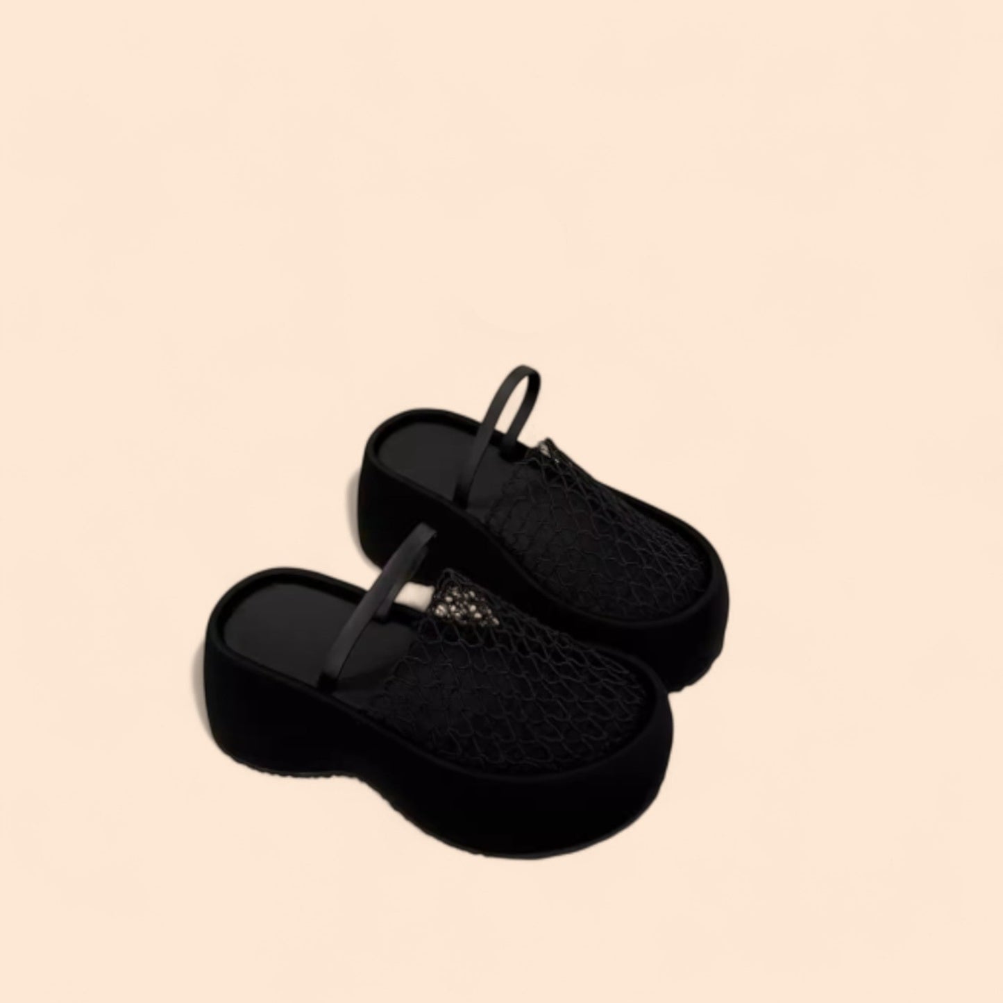 Sandalias Negras Plataforma Alzada