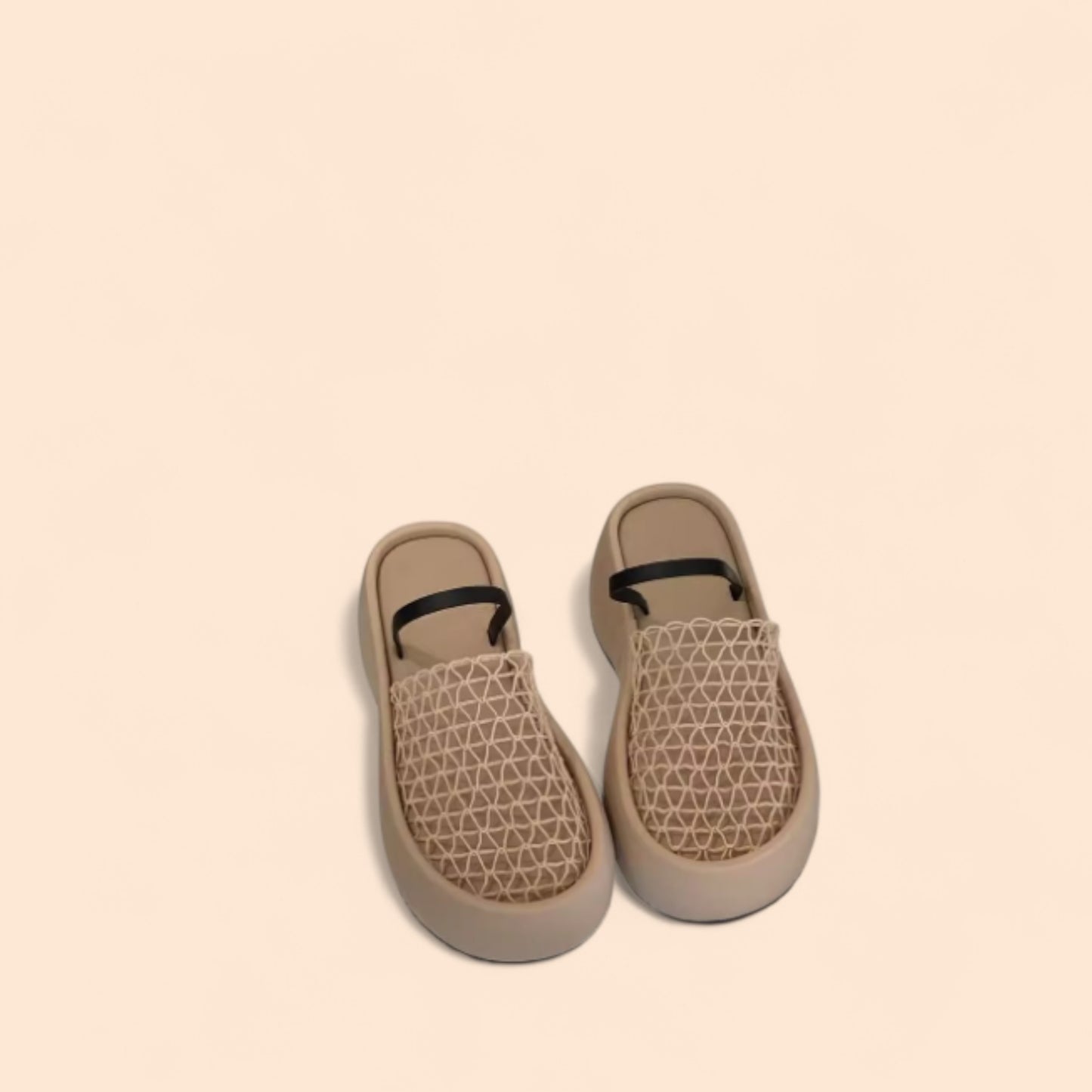 Sandalias Plataforma Beige Alzada