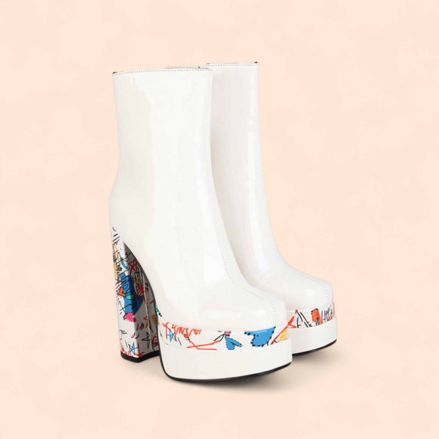Botines Blancos Plataforma Icónica