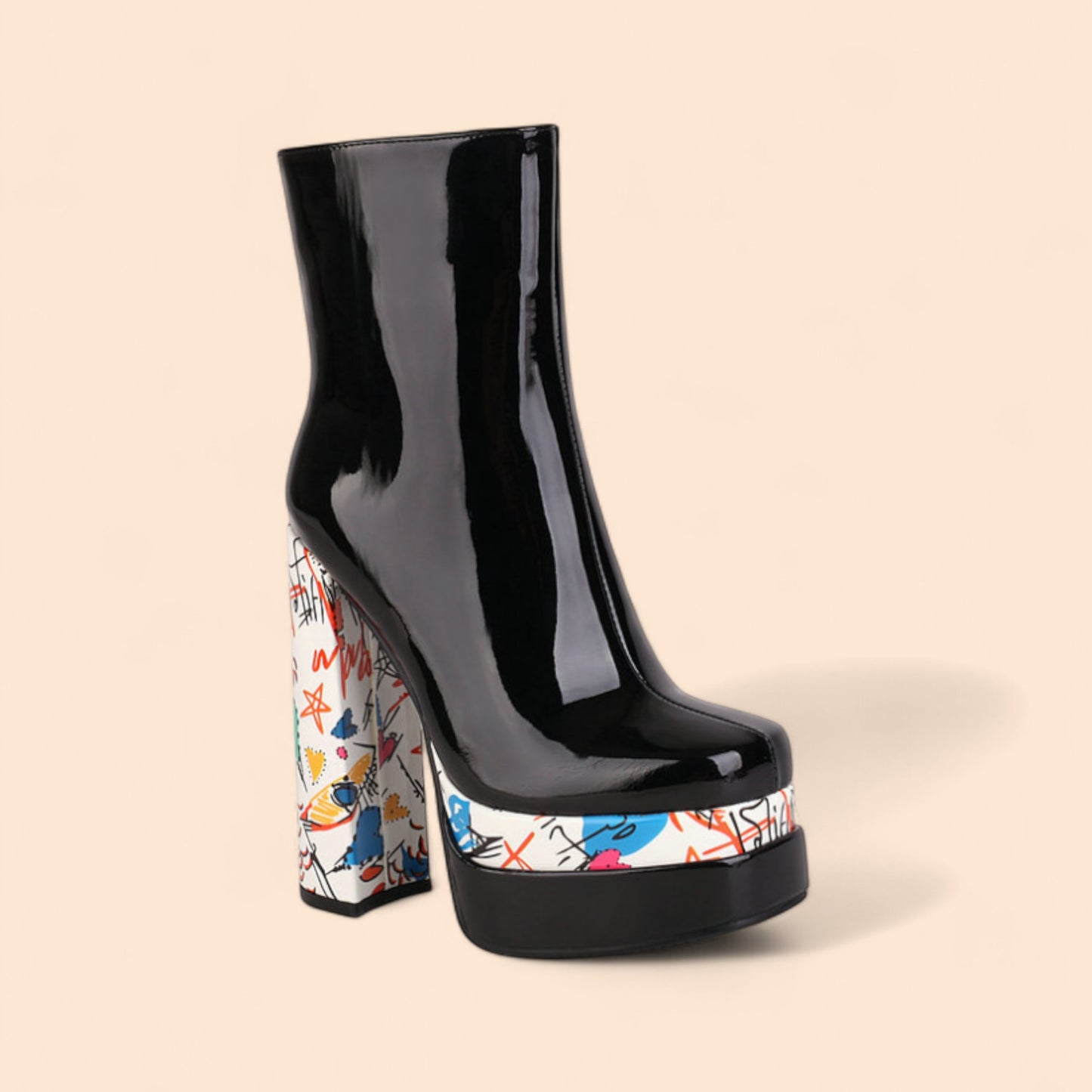 Botines Negros Plataforma Icónica – Tacón Alto y Moderno