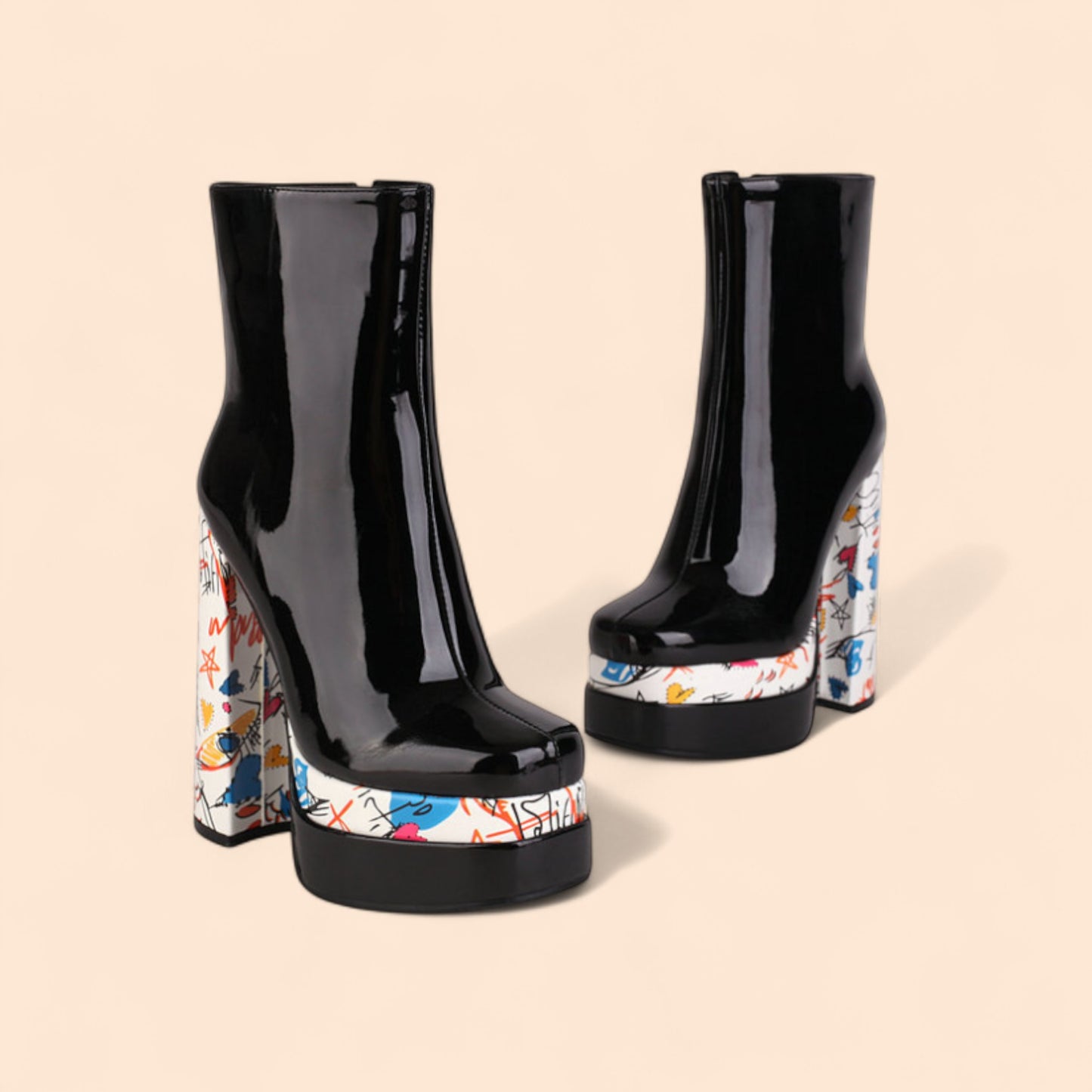 Botines Negros Plataforma Icónica – Tacón Alto y Moderno