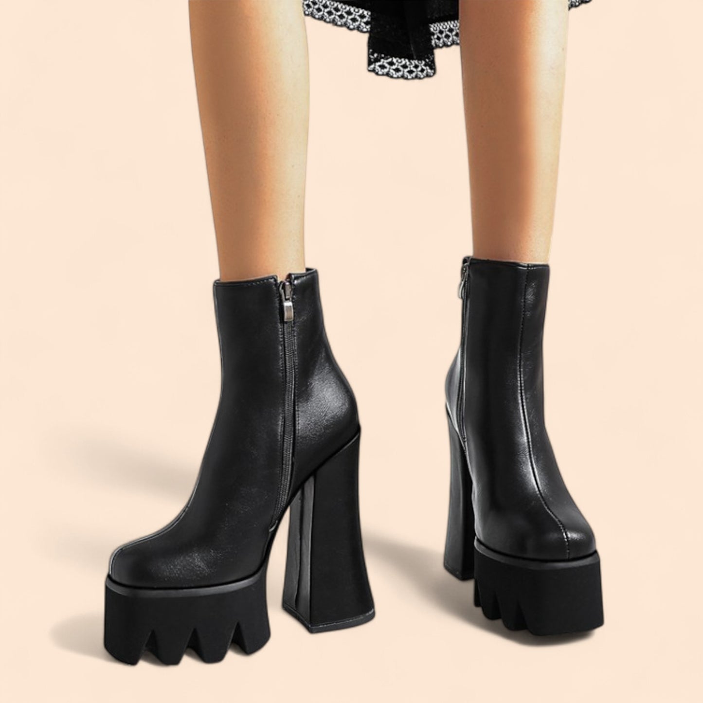 Botines Negros Plataforma Fiera