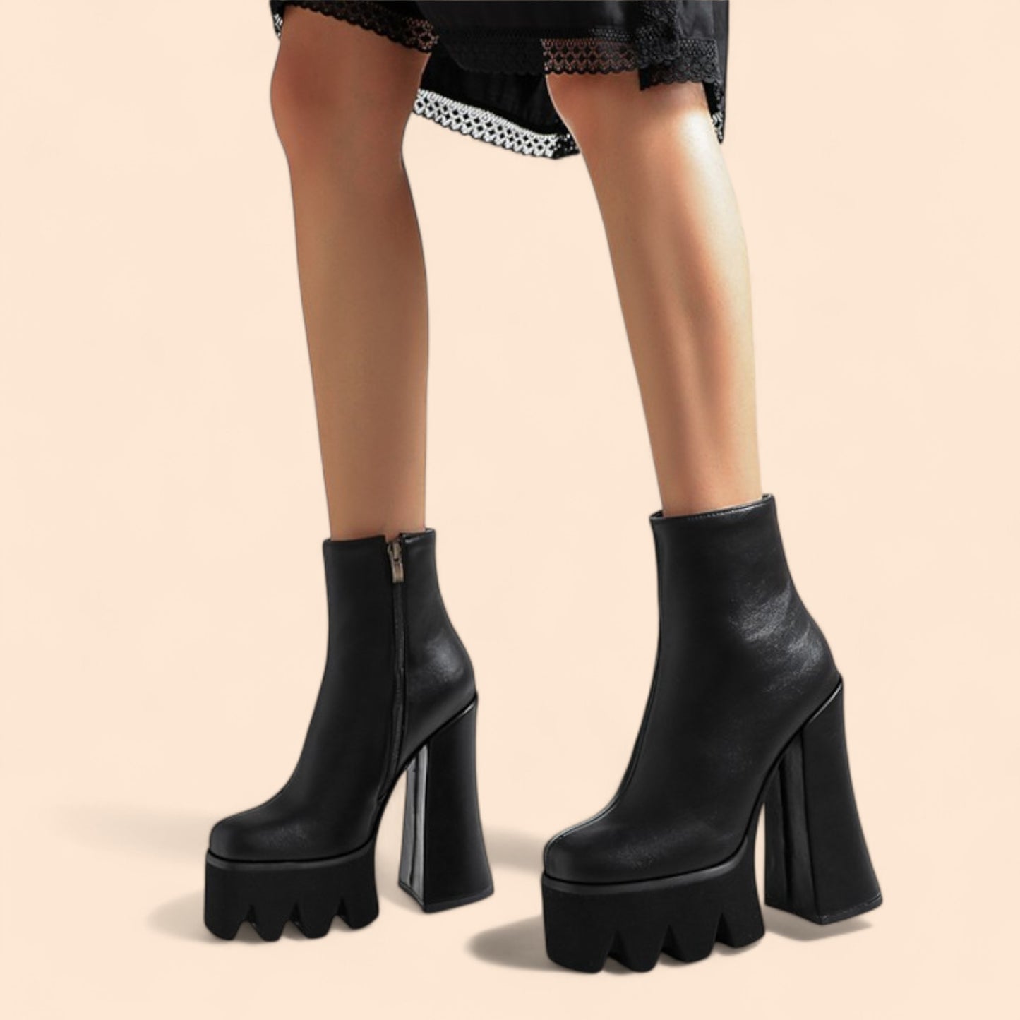 Botines Negros Plataforma Fiera