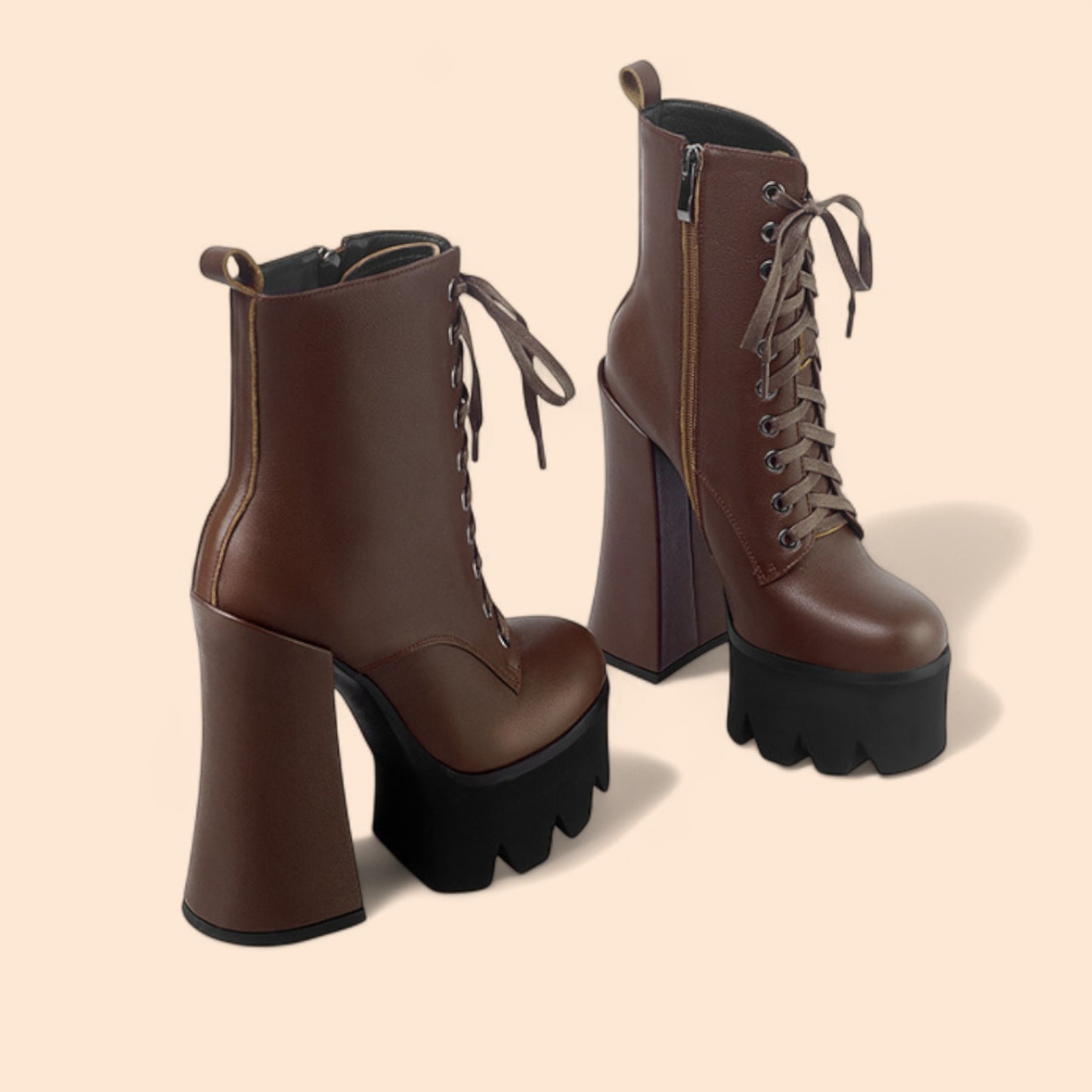 Botines Plataforma Marrones Fénix