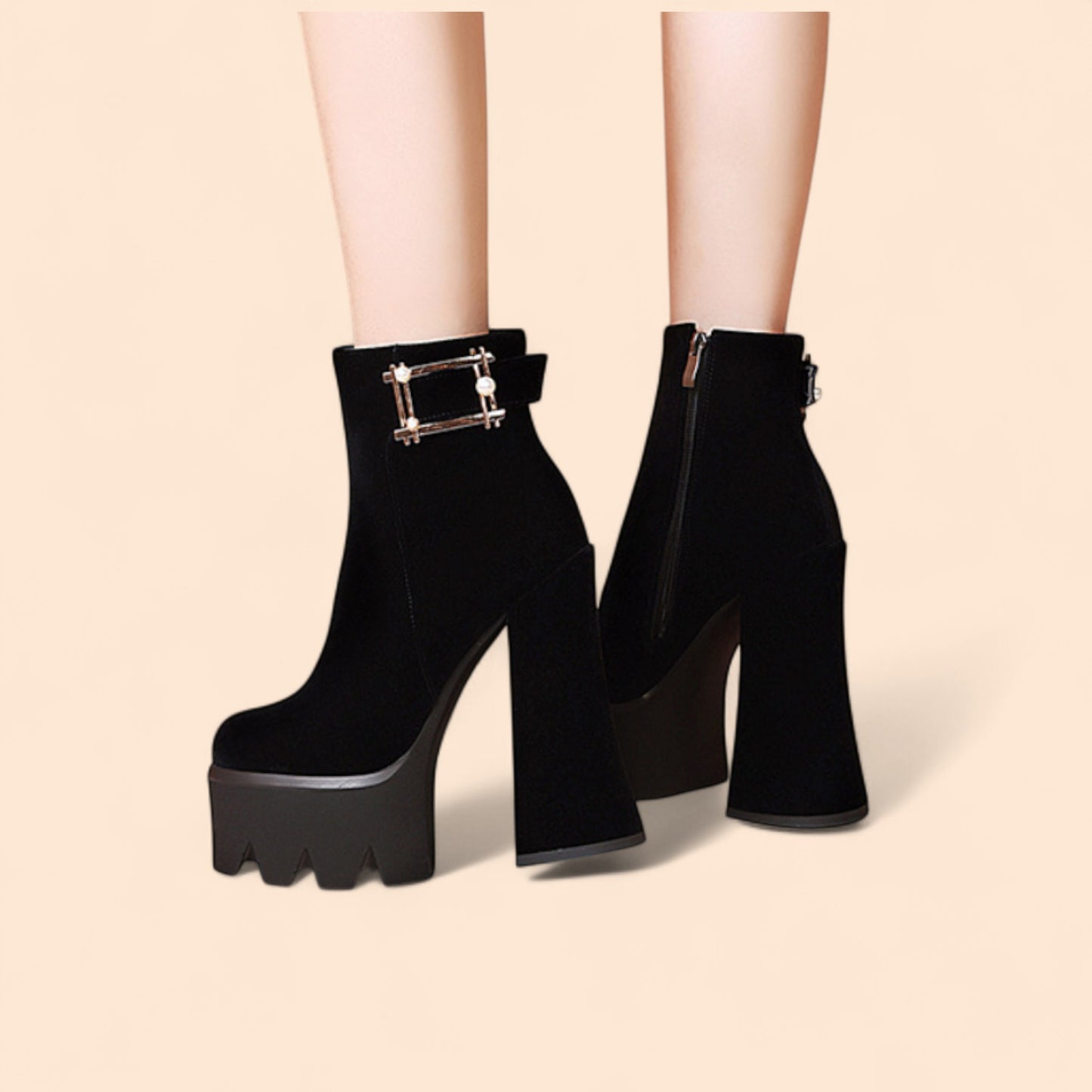 Botines Negros Plataforma Magia