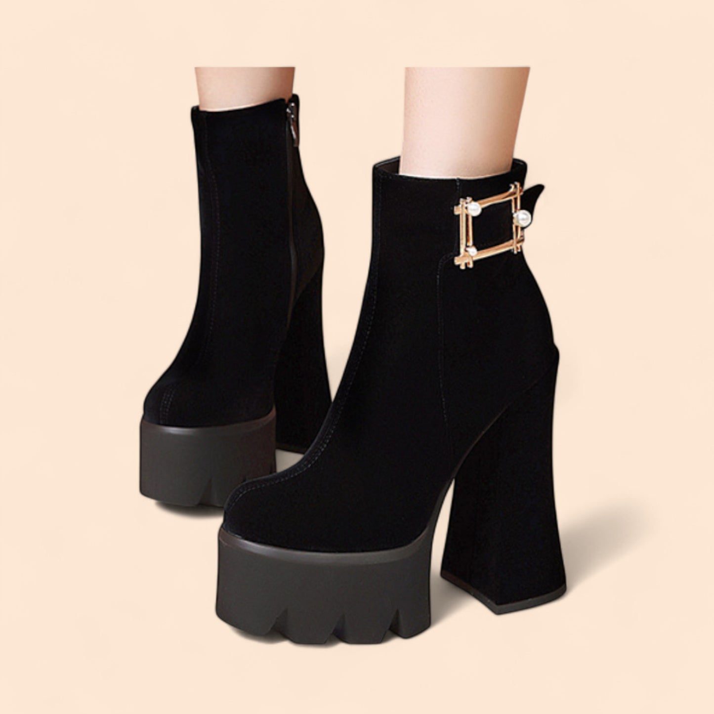 Botines Negros Plataforma Magia