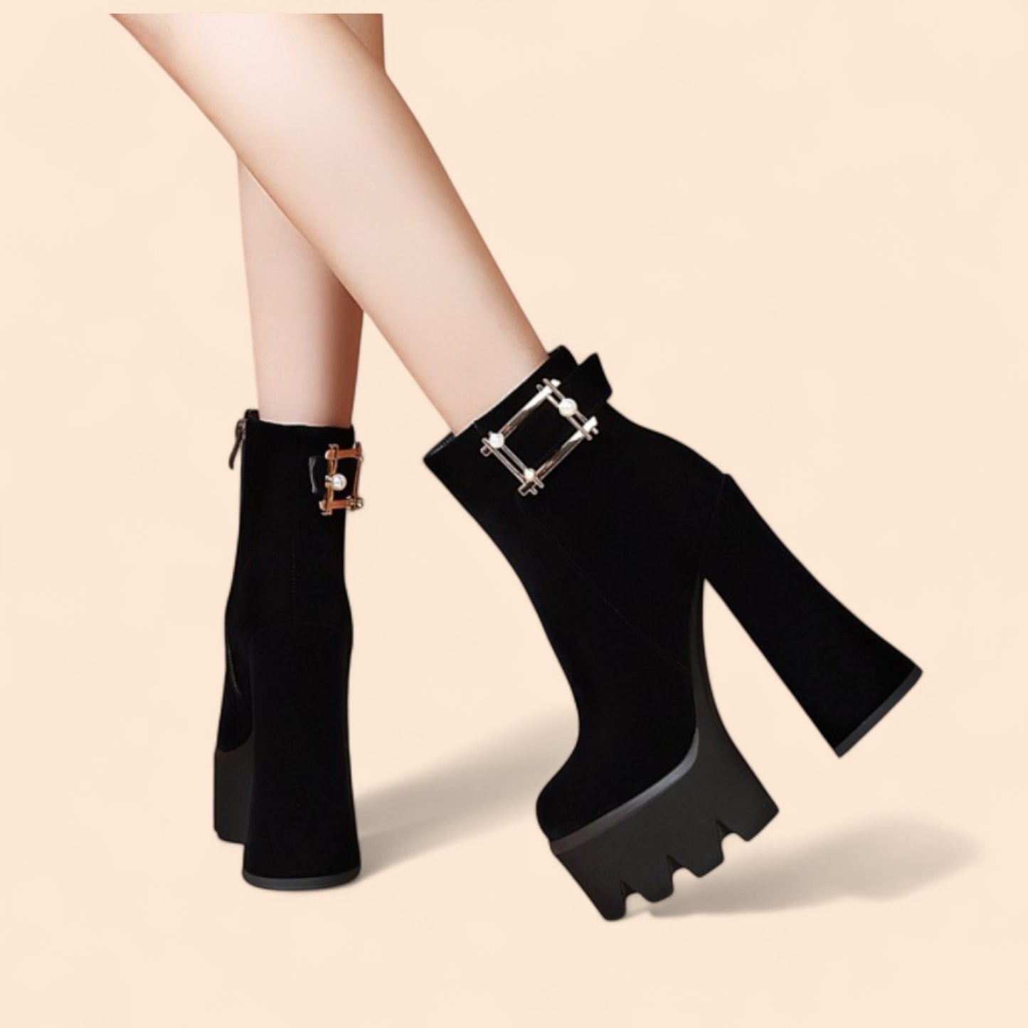 Botines Negros Plataforma Magia