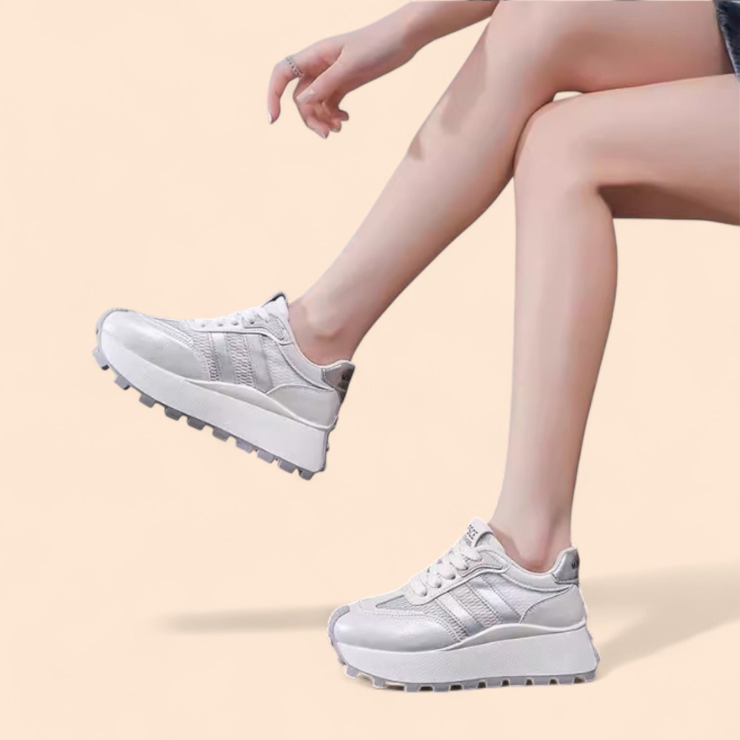 Alba Grey Platform Sneakers 