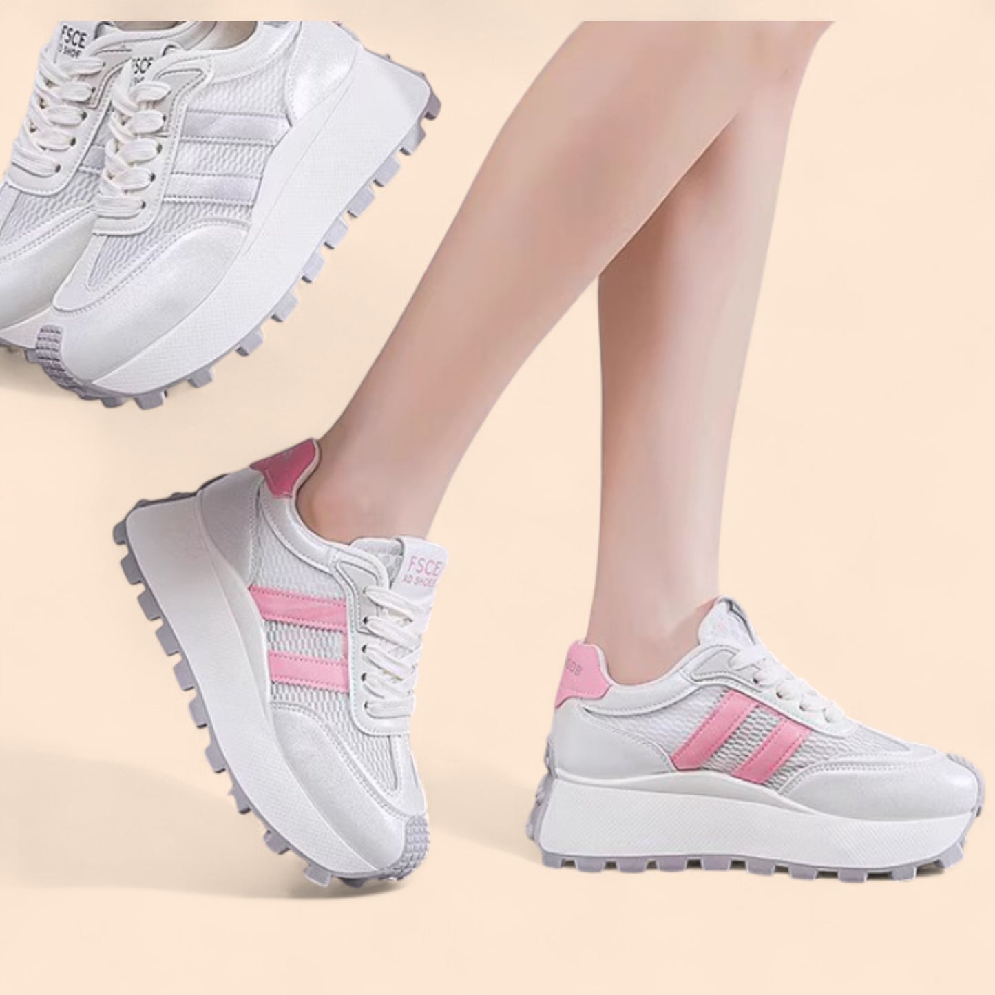 Zapatillas Rosas Plataforma Alba