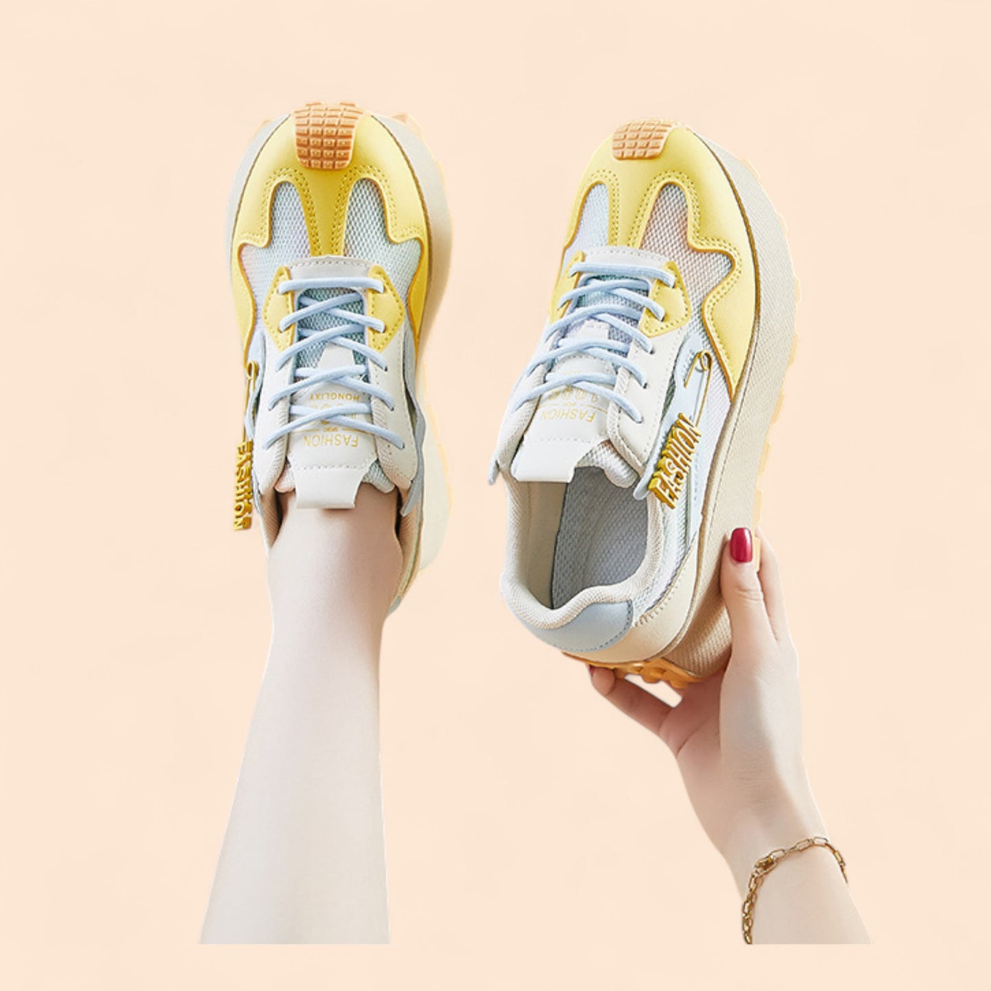 Zapatillas Amarillas Plataforma Cielo