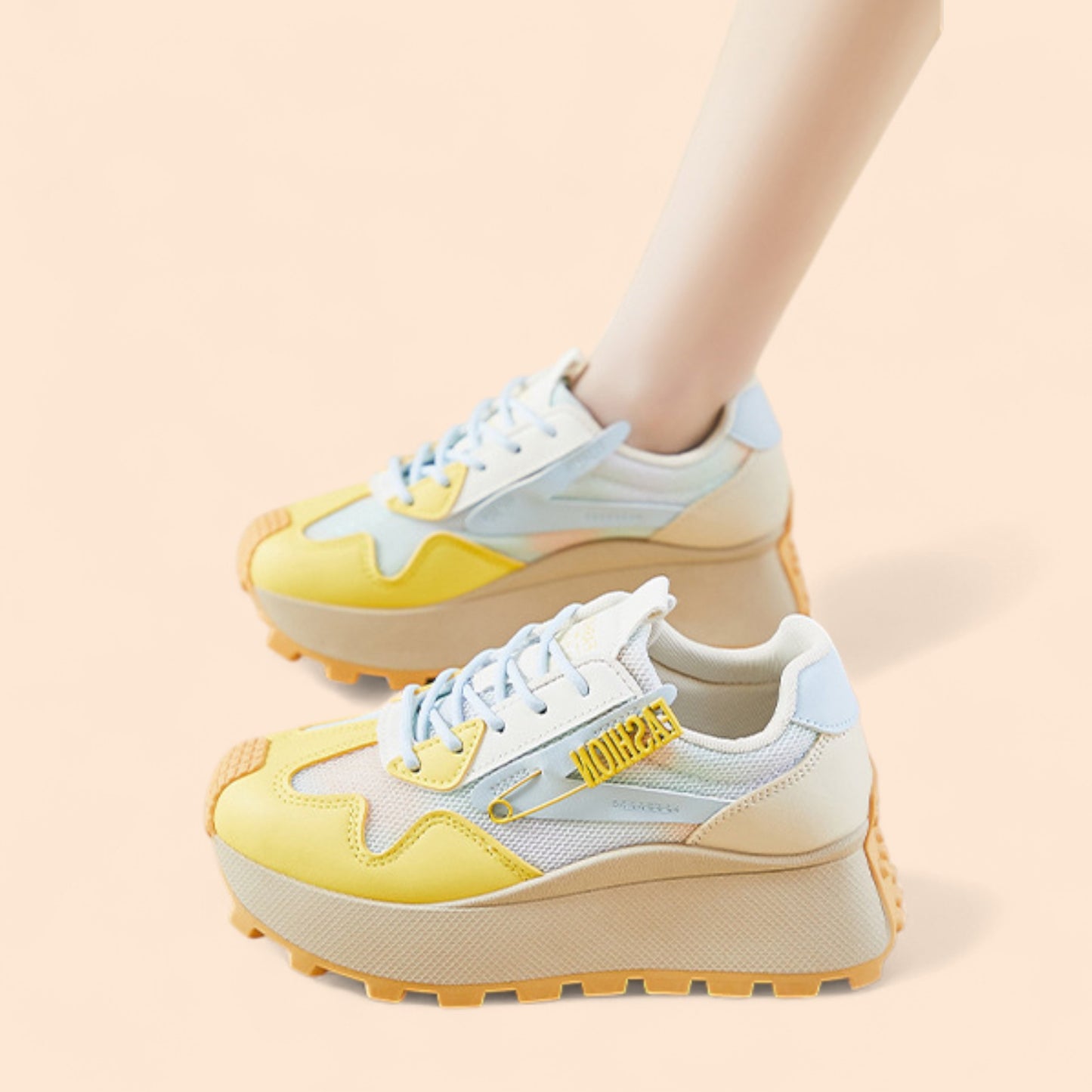 Zapatillas Amarillas Plataforma Cielo