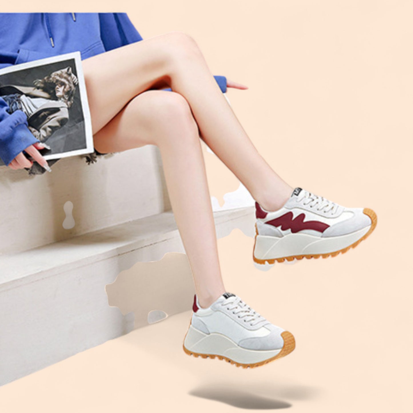 Zapatillas Rojas Mujer Plataforma Viva