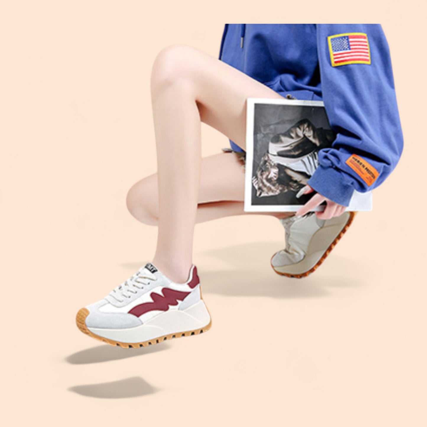 Zapatillas Rojas Mujer Plataforma Viva