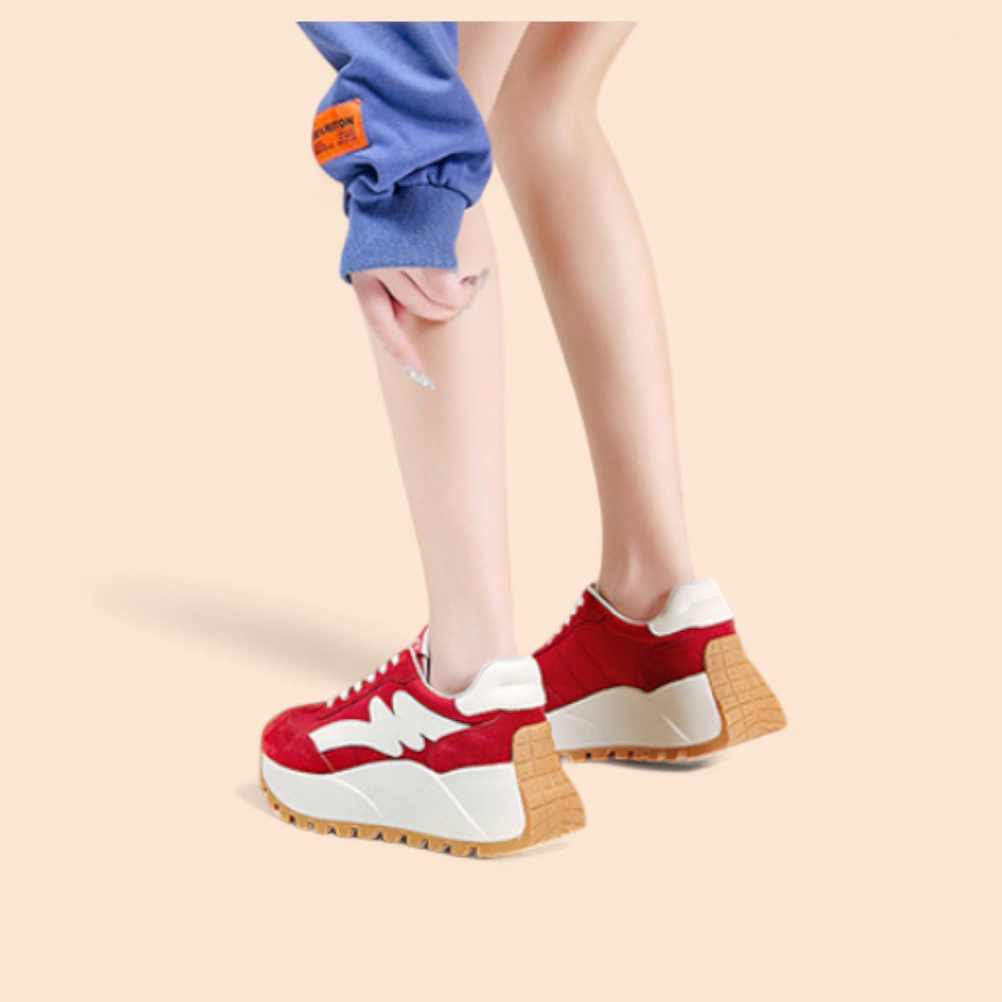 Zapatillas Rojas Mujer Plataforma Viva 2