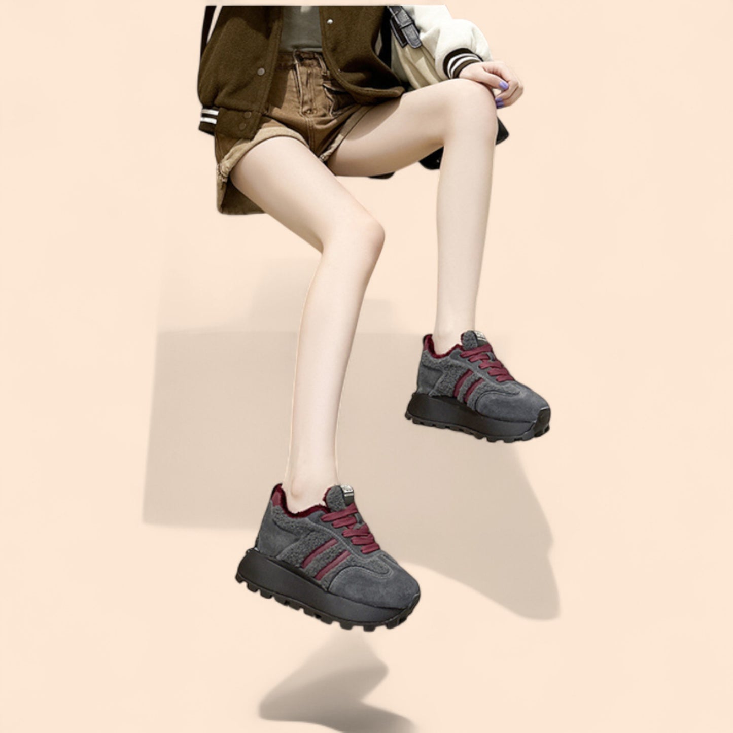 Zapatillas Grises Plataforma Terra