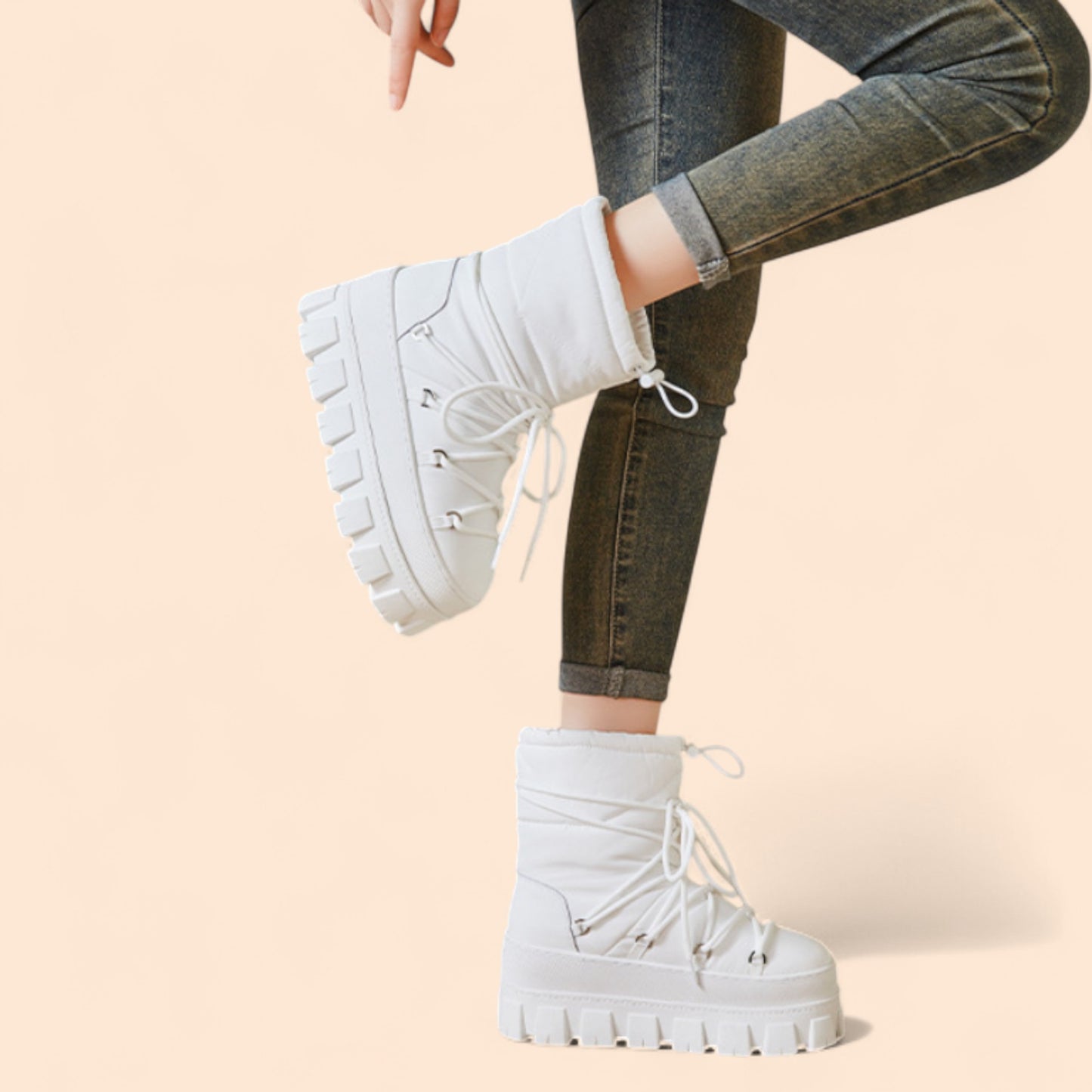 Botas Blancas Plataforma Nevada