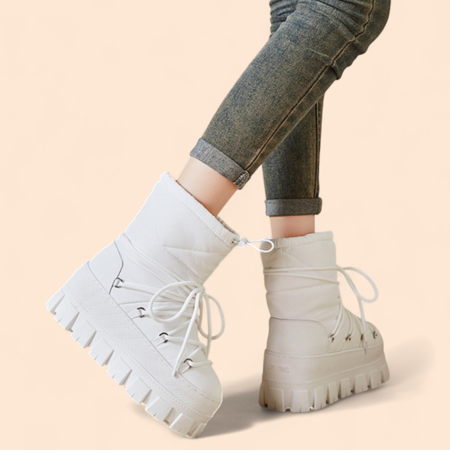 Botas Blancas Plataforma Nevada