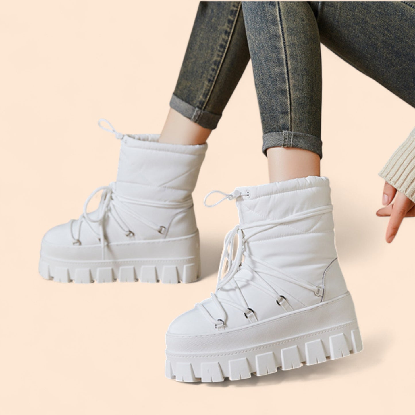 Botas Blancas Plataforma Nevada
