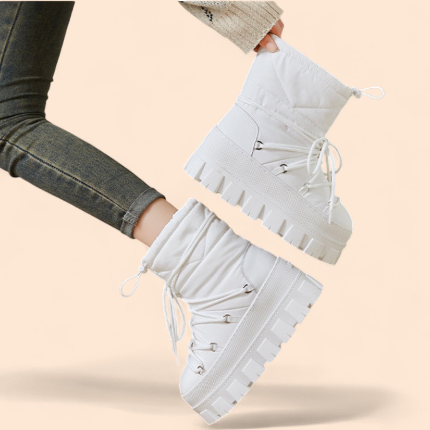 Botas Blancas Plataforma Nevada