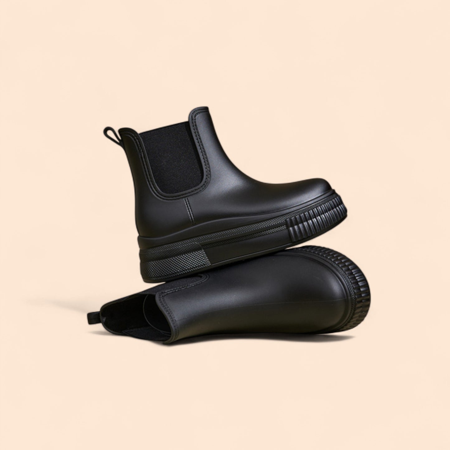 Botines Negros Plataforma Lluvia