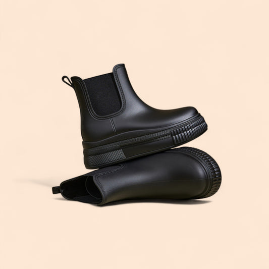 Botines Negros Plataforma Lluvia