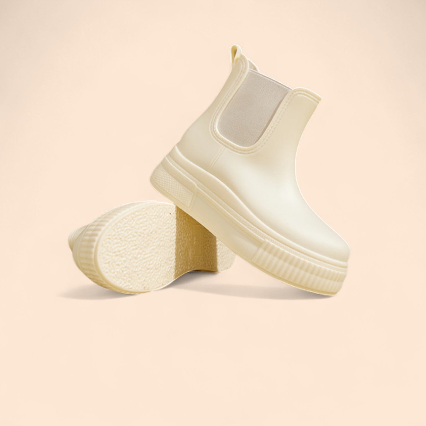 Botines Blancos Plataforma Lluvia