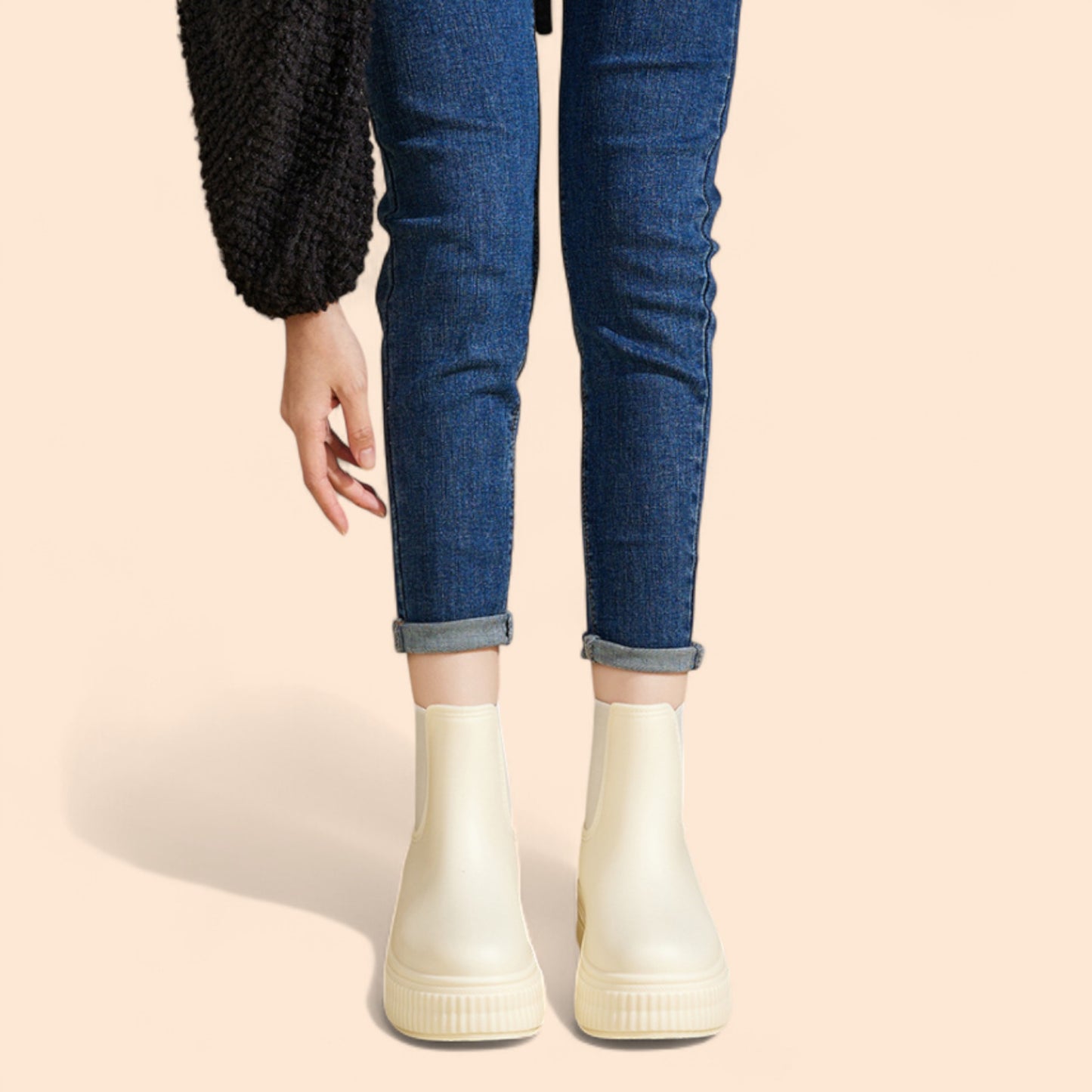 Botines Blancos Plataforma Lluvia