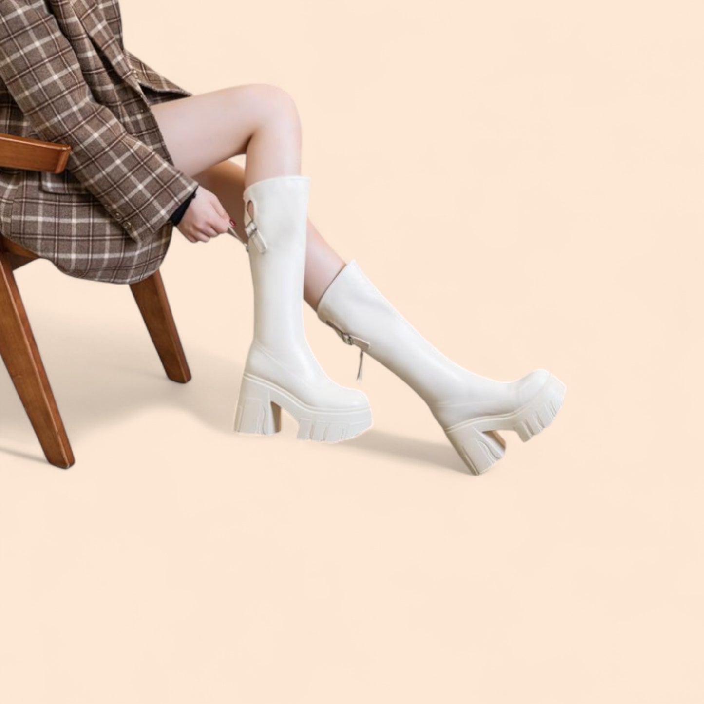 Botas Blancas Plataforma Noa