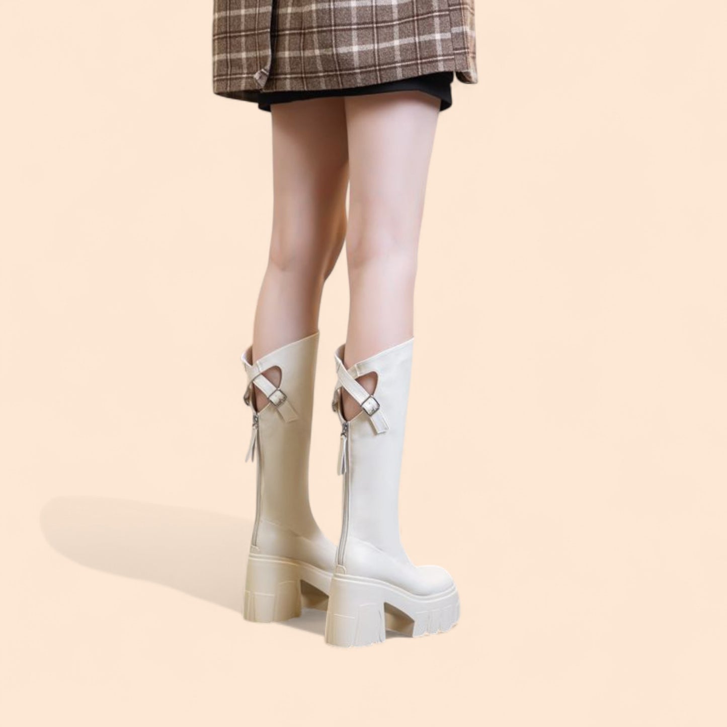 Botas Blancas Plataforma Noa