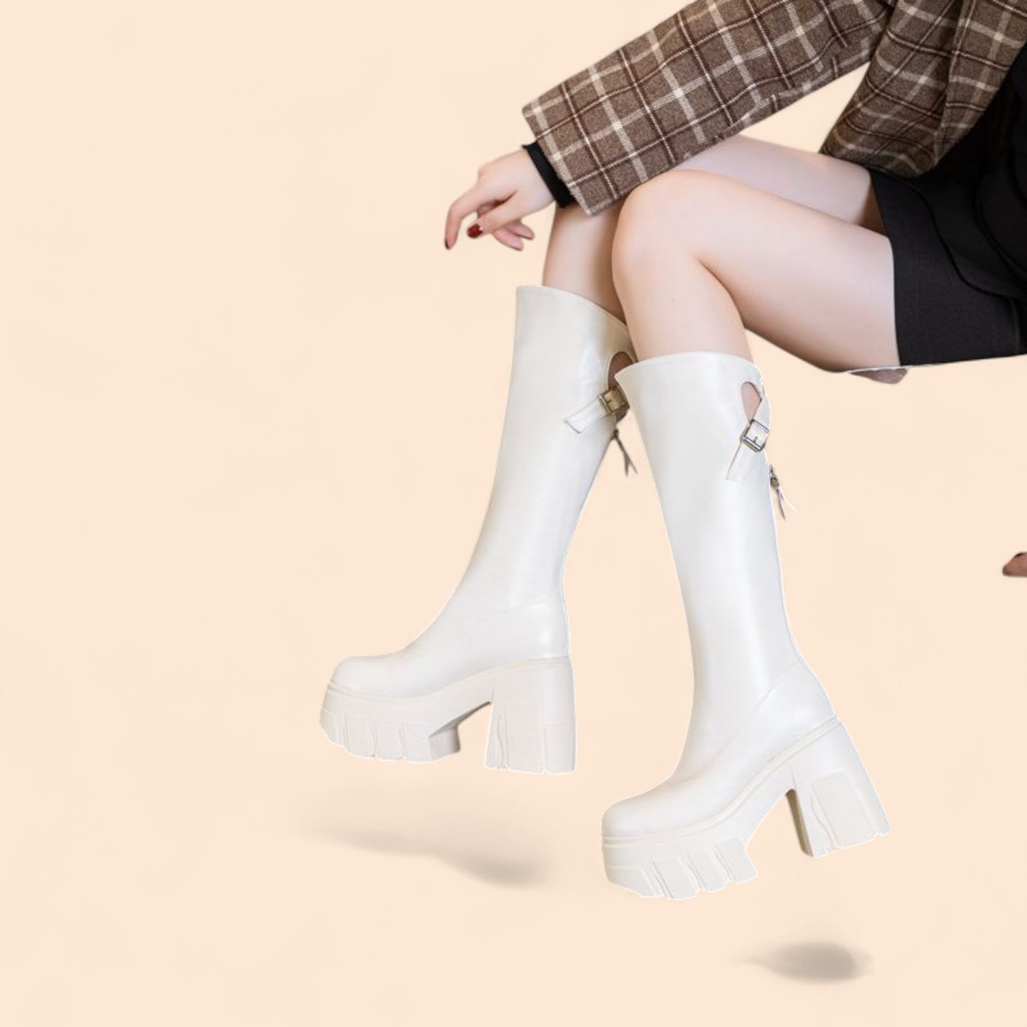 Botas Blancas Plataforma Noa