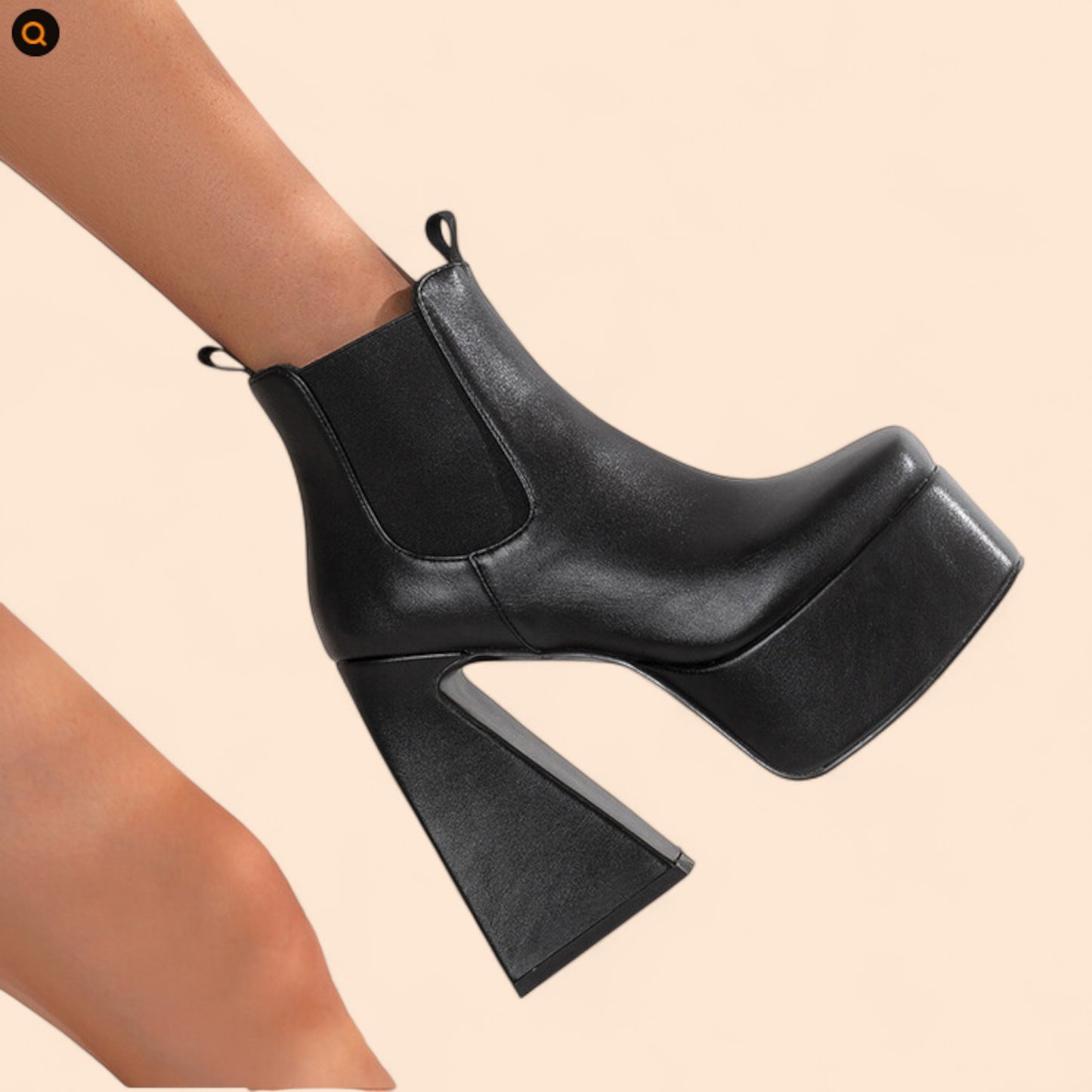 Botines Negros Plataforma Elektra Mate