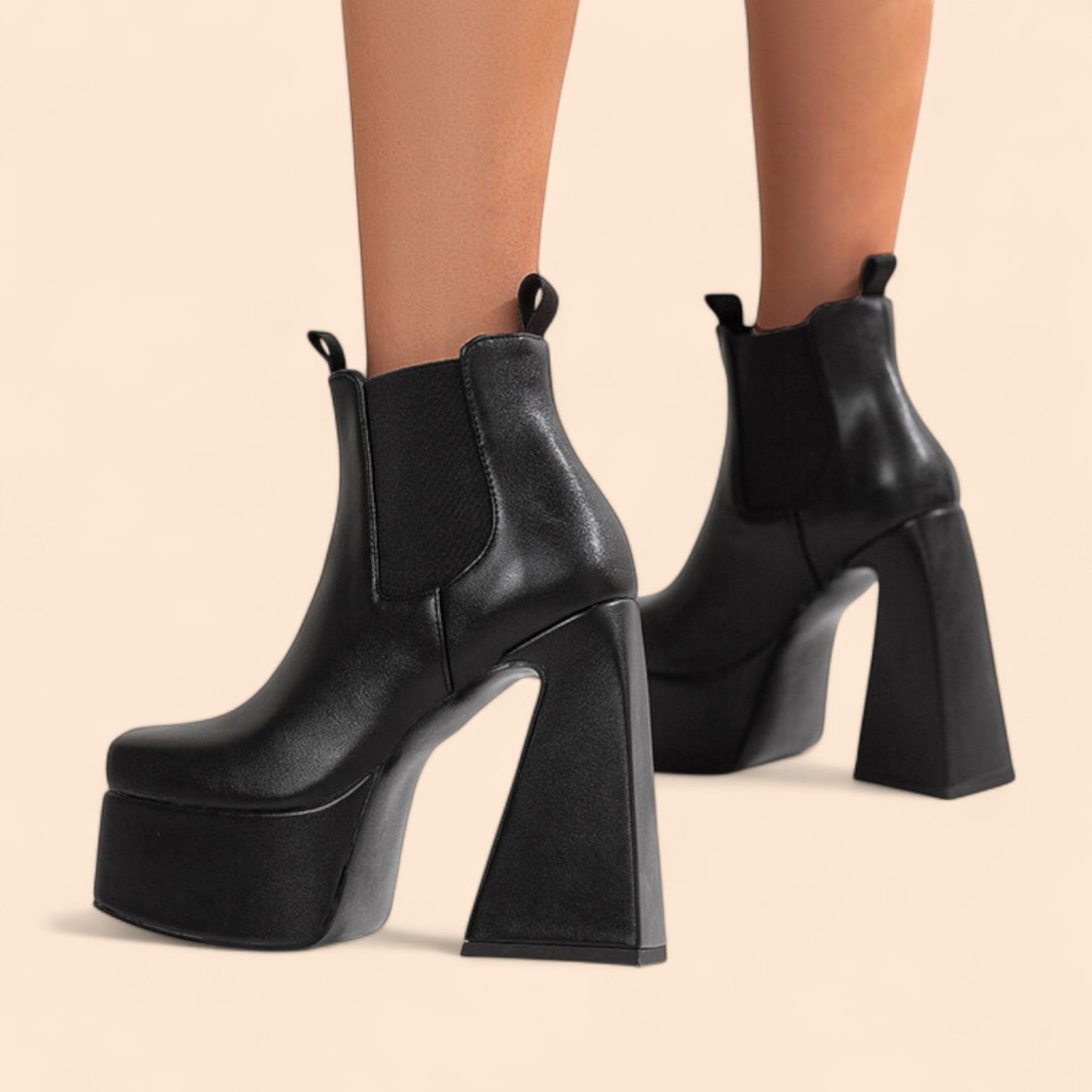 Botines Negros Plataforma Elektra Mate