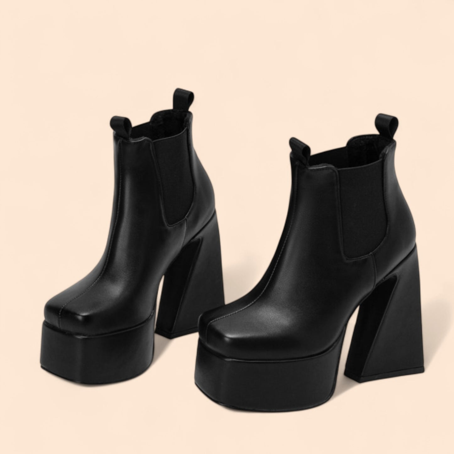 Botines Negros Plataforma Elektra Mate