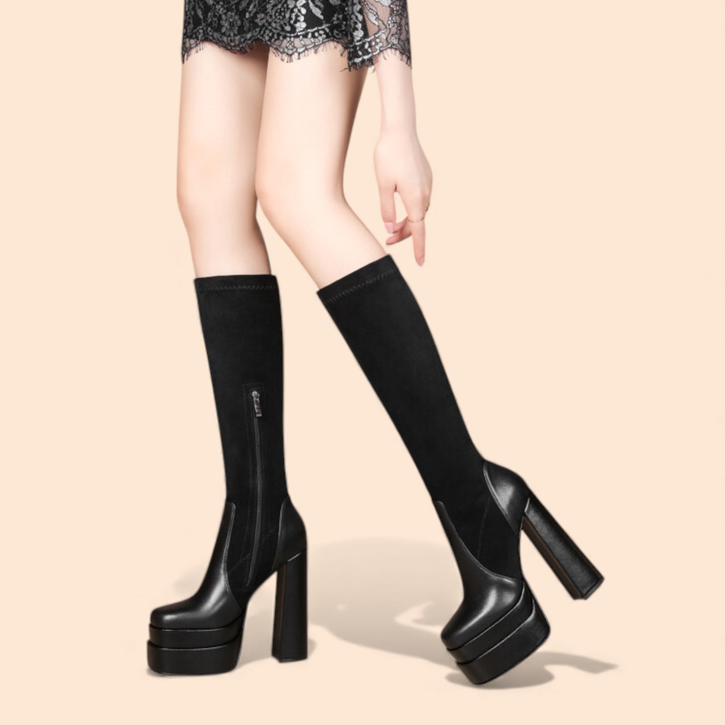 Botas Negras Plataforma Altiva