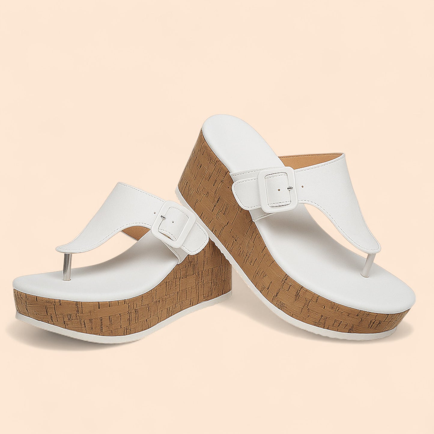Chanclas Blancas Plataforma Brisa Chic