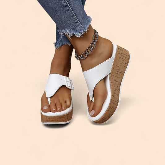 Chanclas Blancas Plataforma Brisa Chic